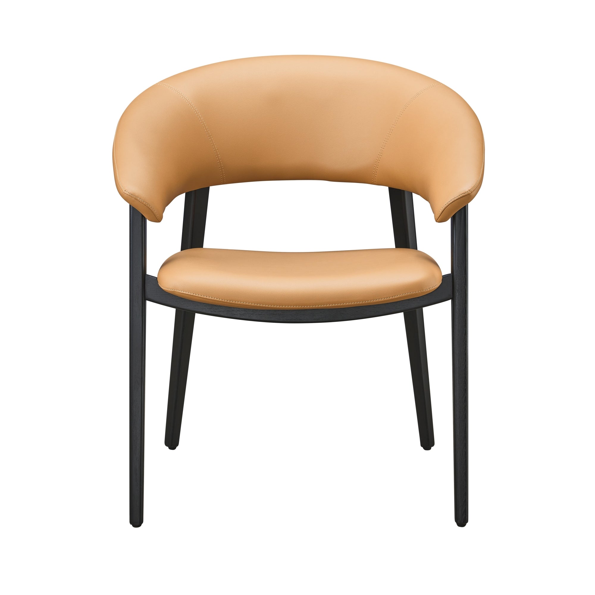 Vexar 2pcs ash wood leather dining chairs