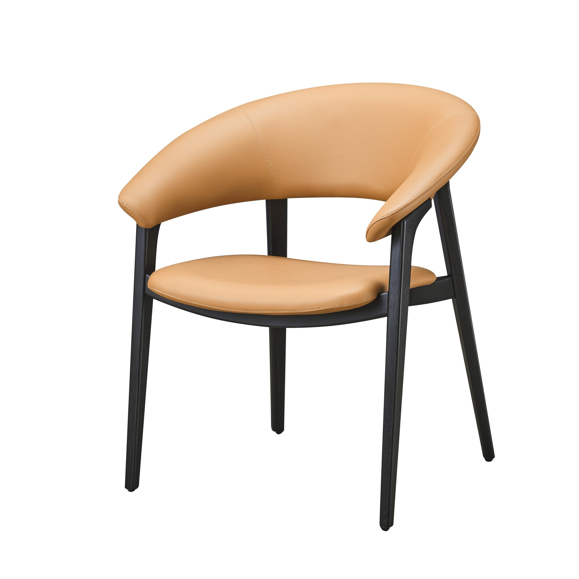 Vexar 2pcs ash wood leather dining chairs