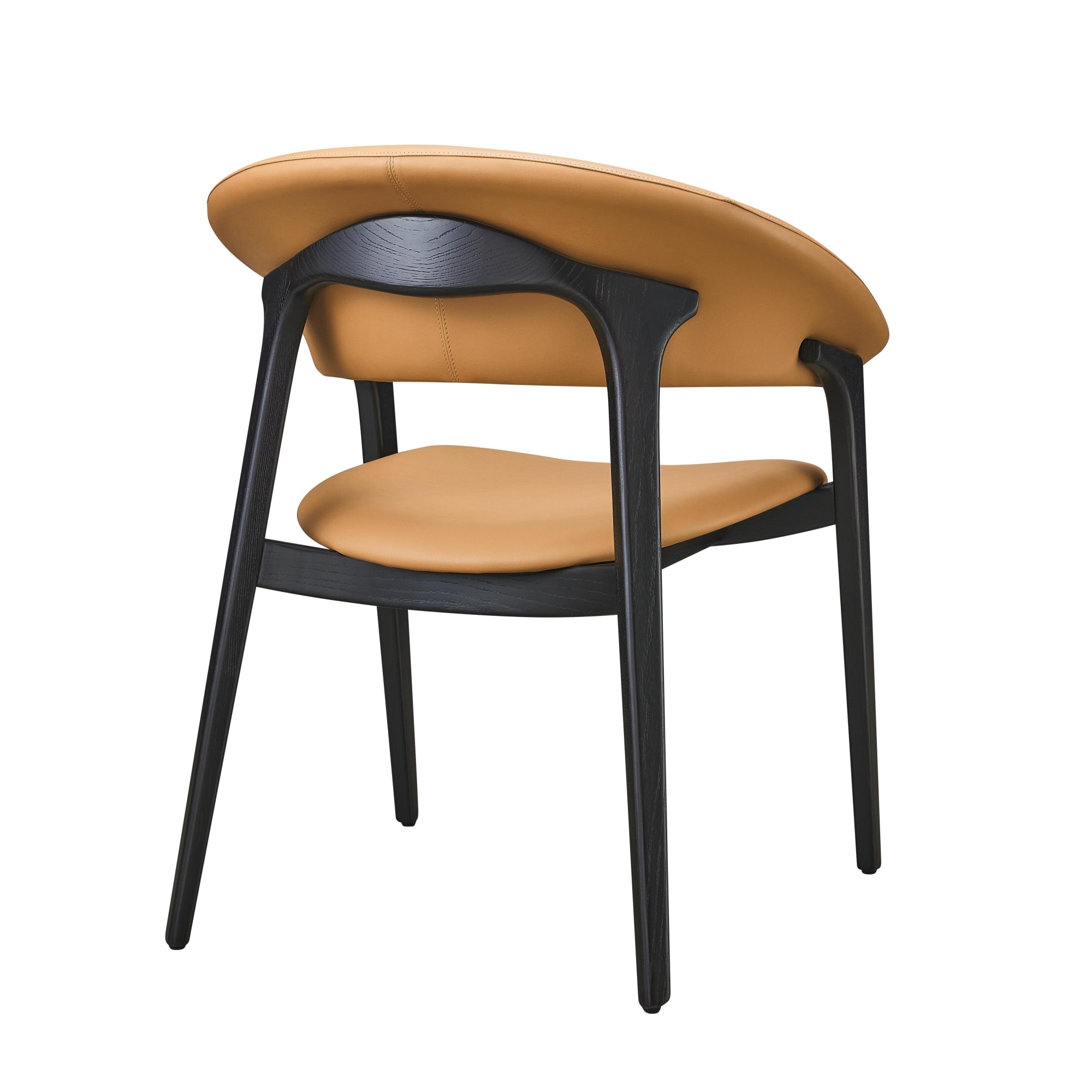 Vexar 2pcs ash wood leather dining chairs