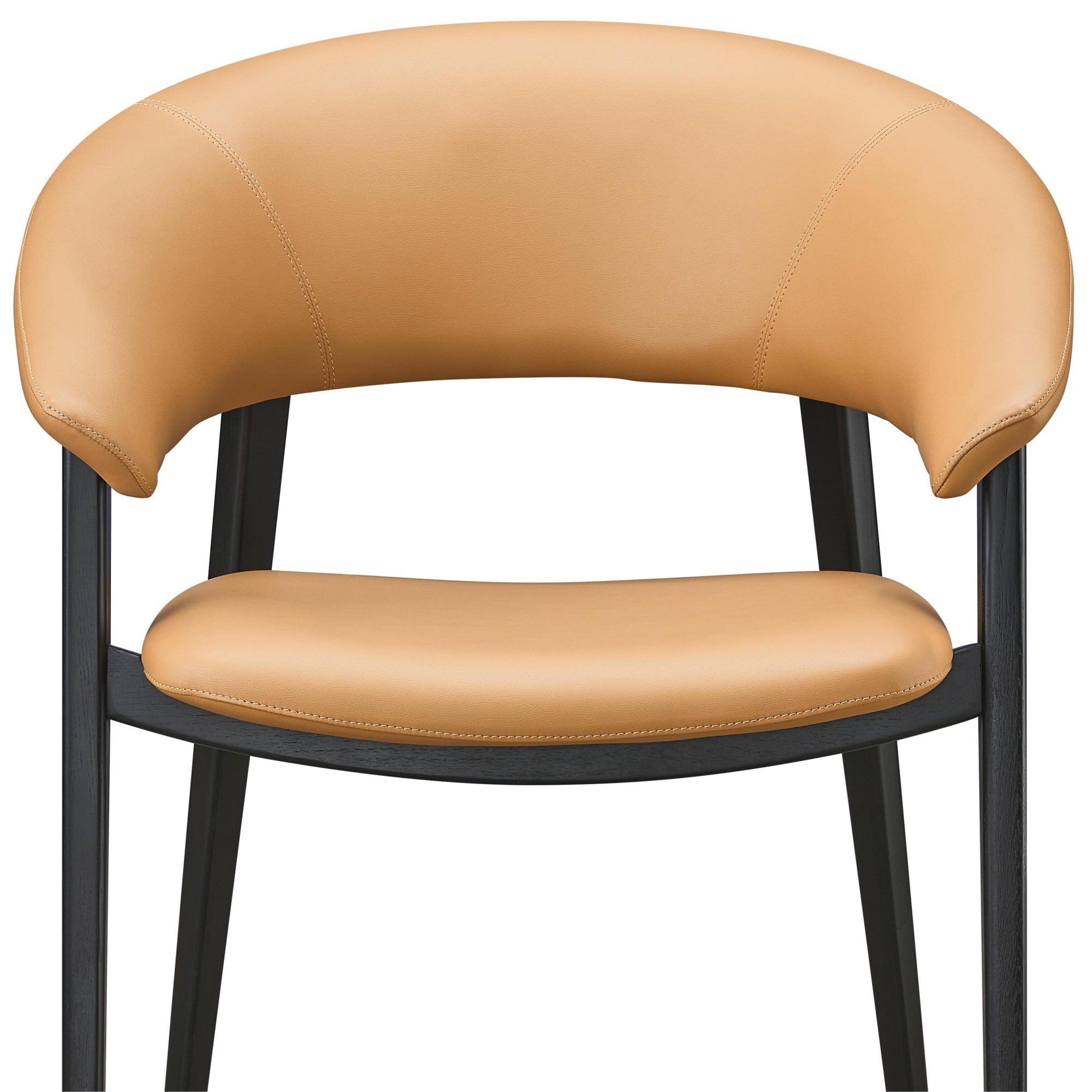 Vexar 2pcs ash wood leather dining chairs