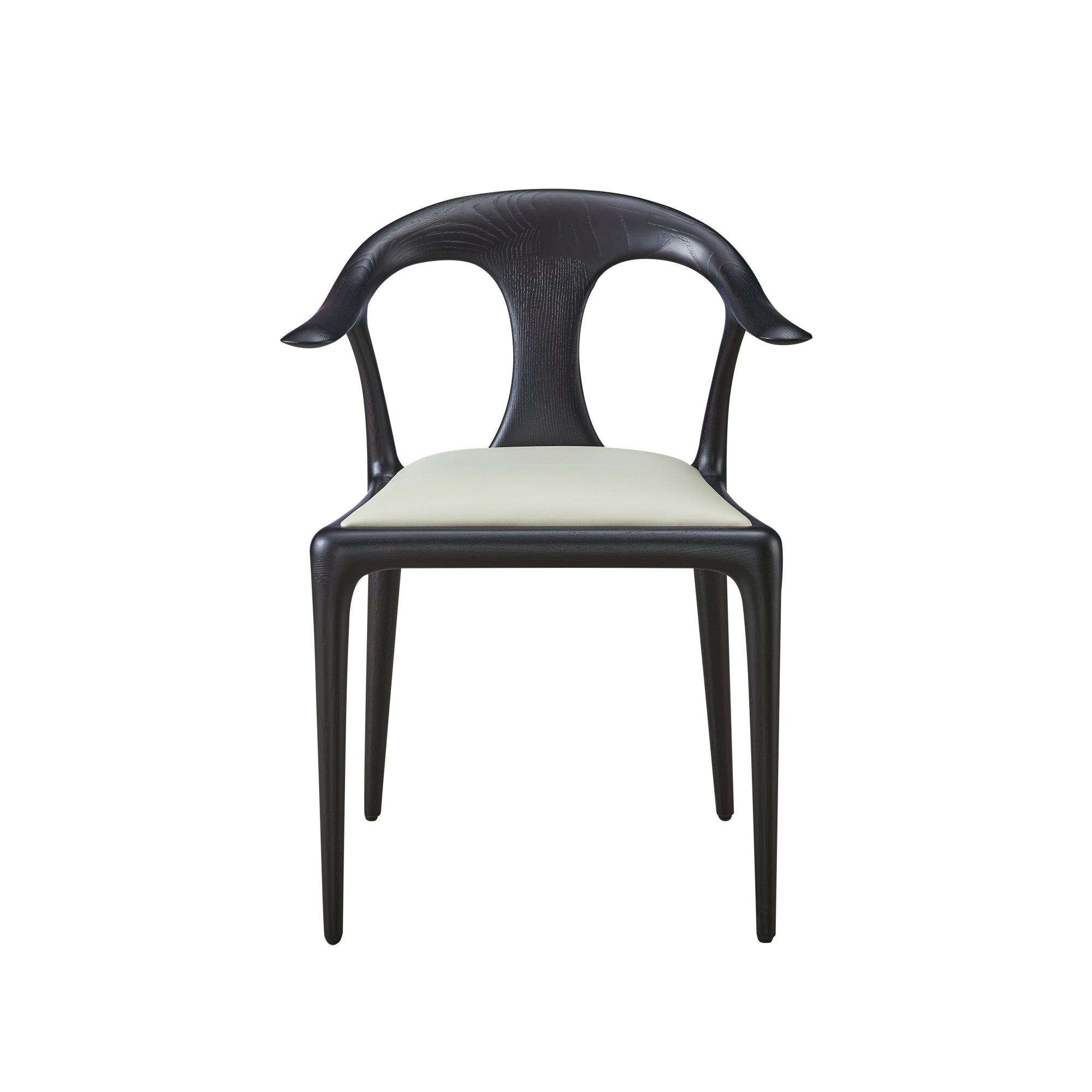 Zephyr 2pcs ash wood leather dining chairs