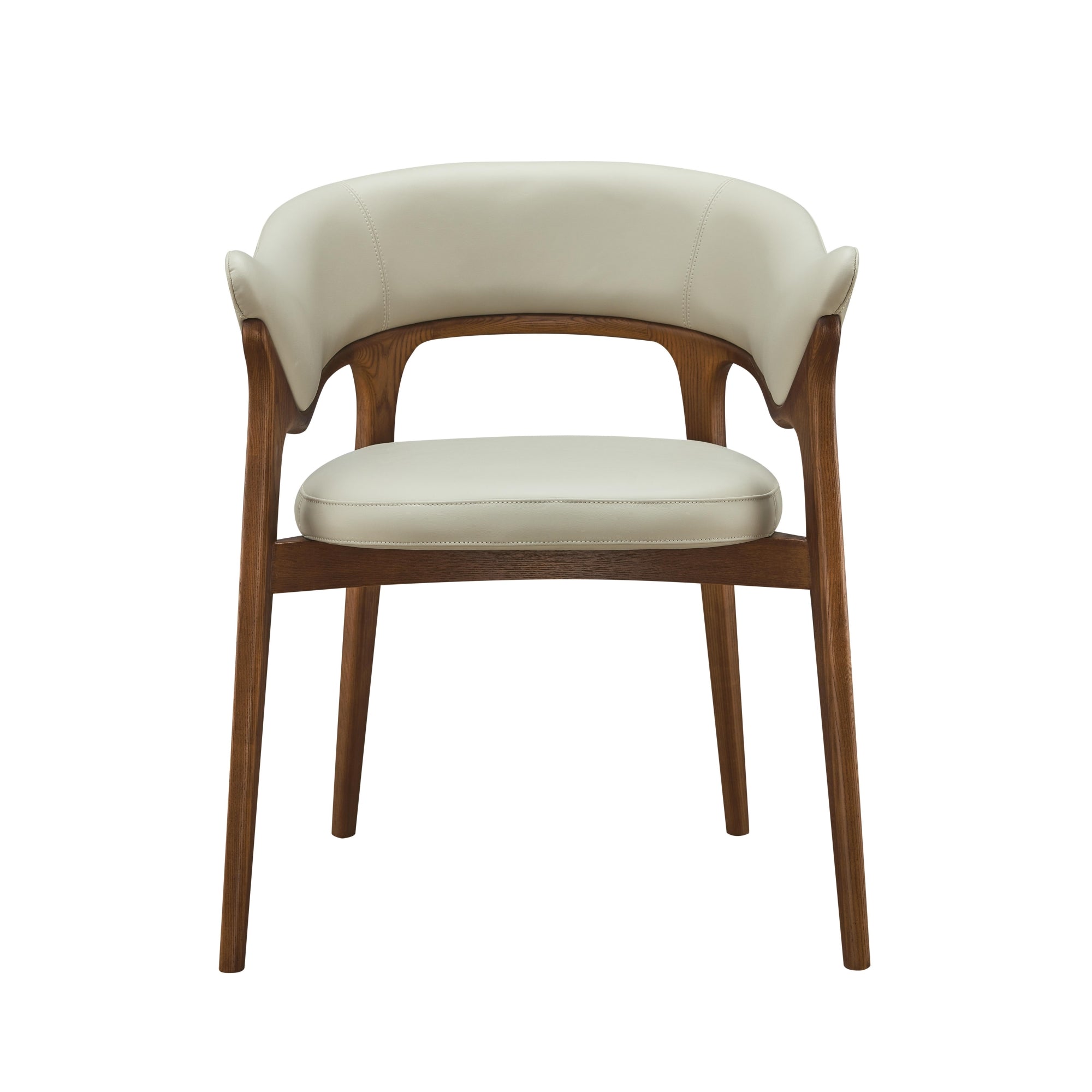 Borealis 2pcs ash wood leather dining chairs