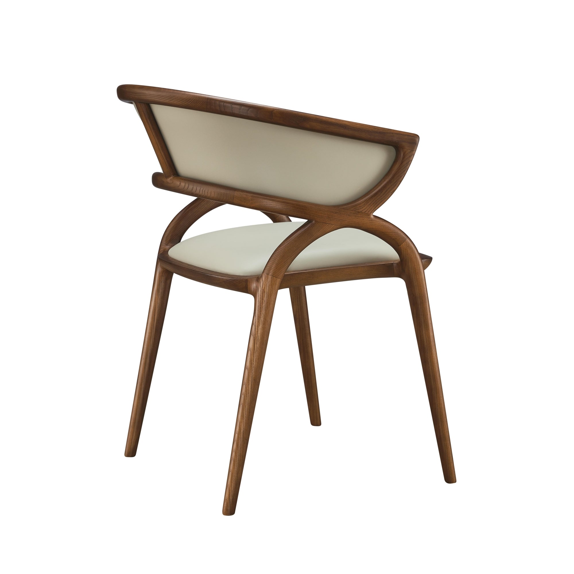 Drakon 2pcs ash wood leather dining chairs