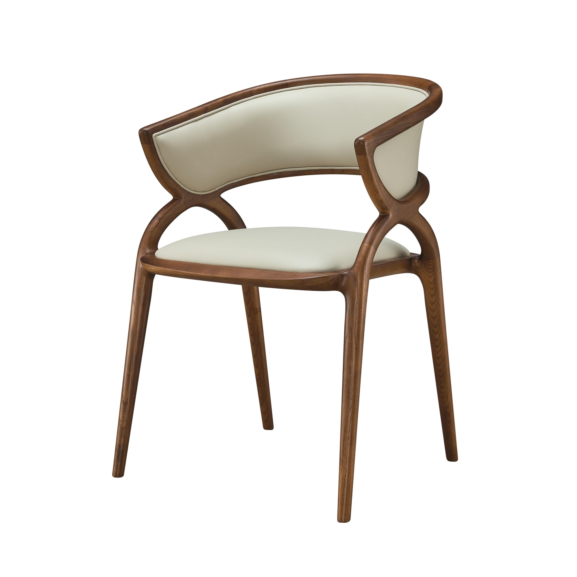 Drakon 2pcs ash wood leather dining chairs