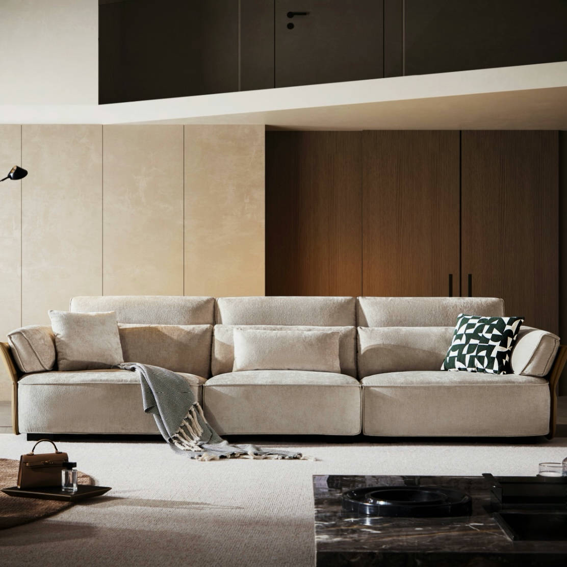 Faroni Fabric washable straight sofa