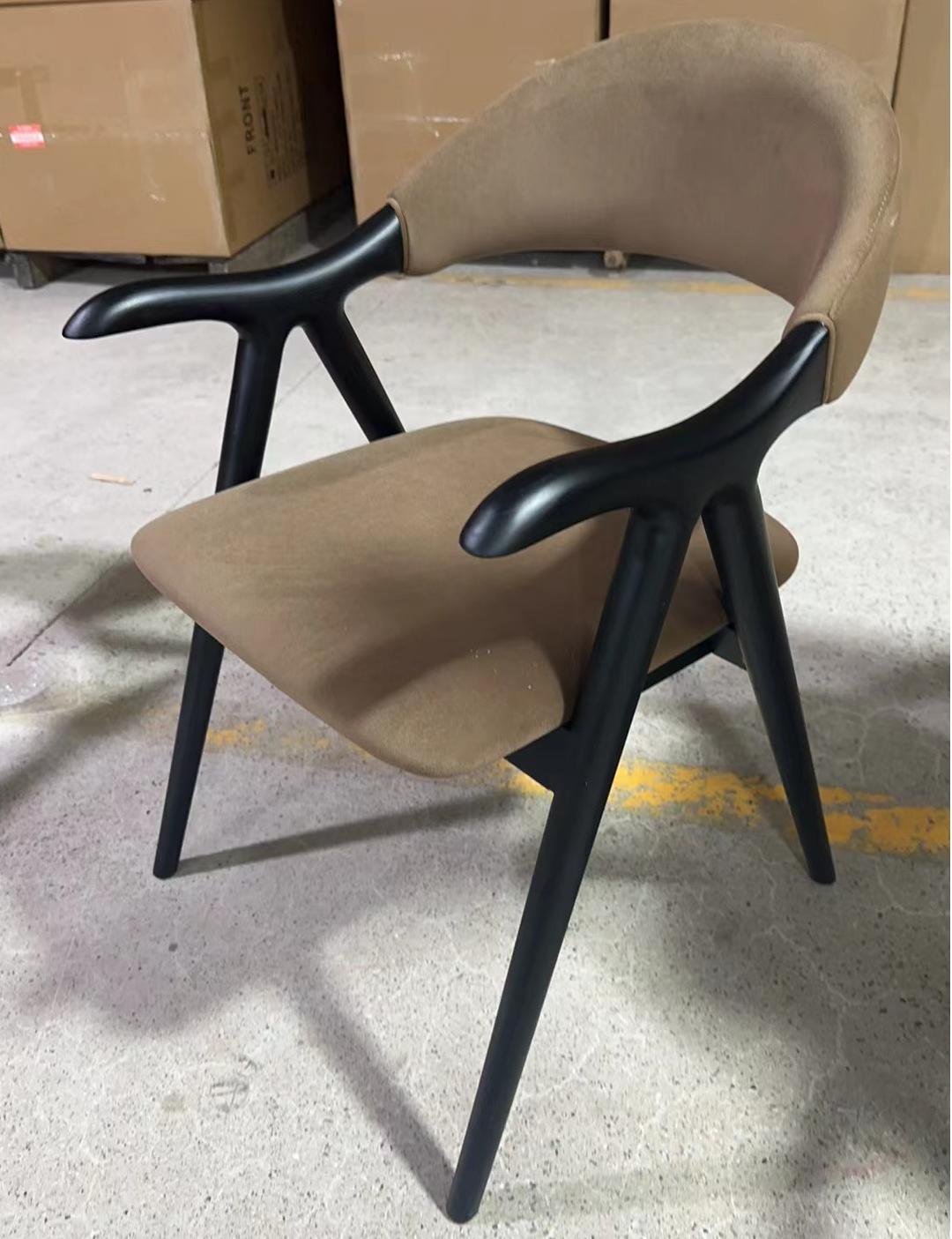 Tiko 2pcs ash wood leather dining chairs