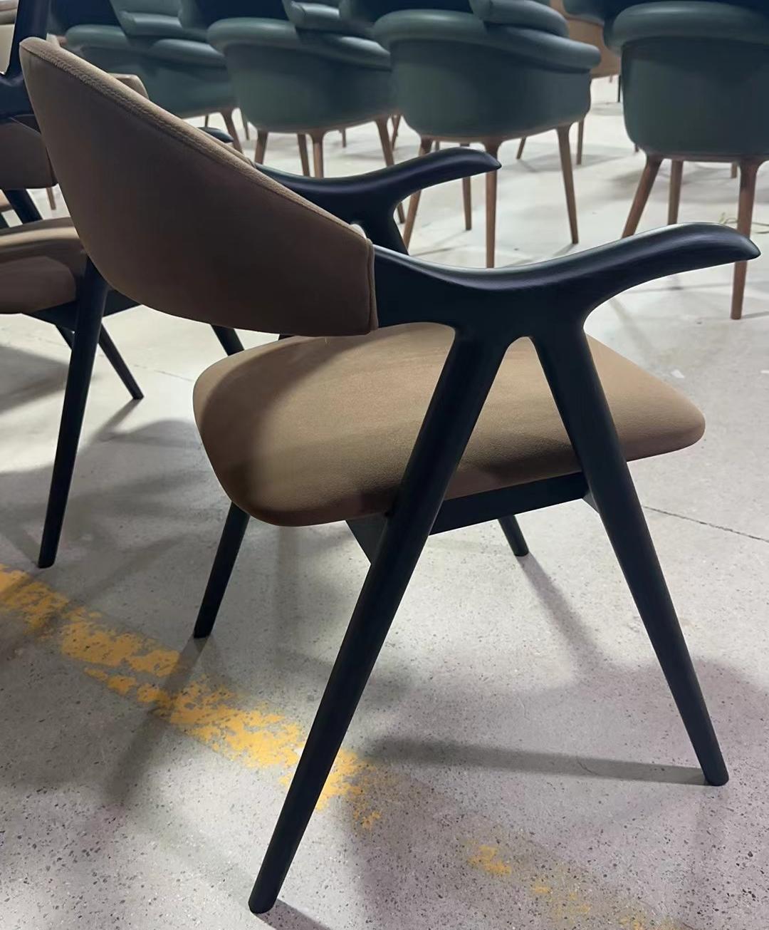 Tiko 2pcs ash wood leather dining chairs