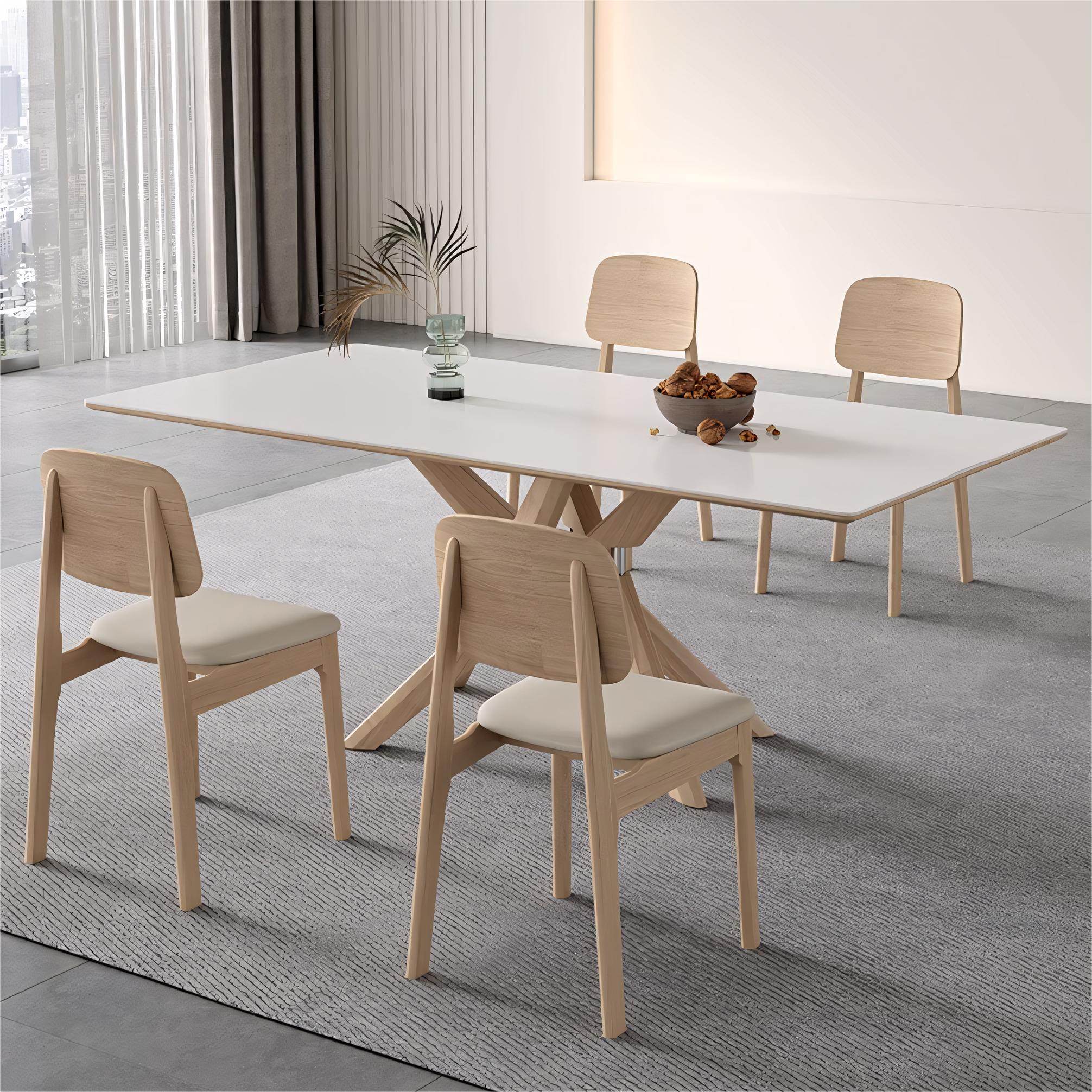 Penai Sintered stone solid wood rectangular dining table
