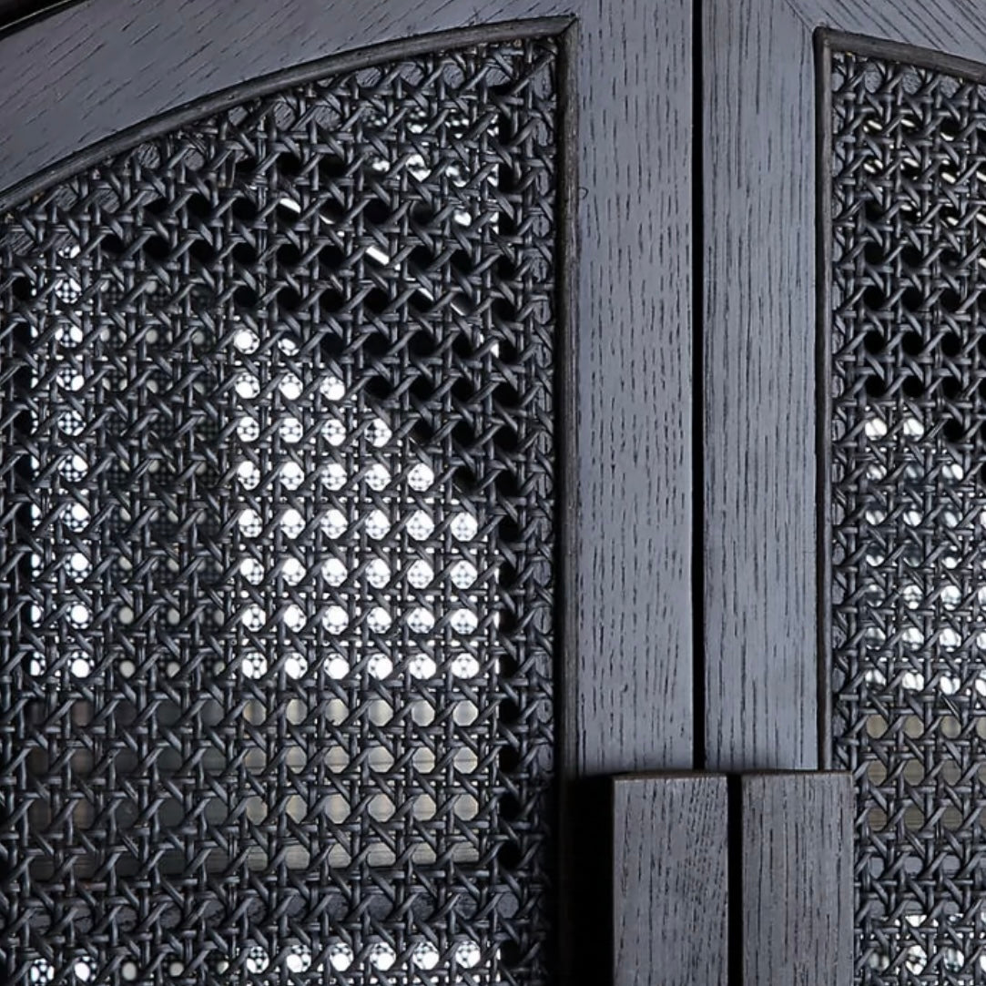 Arnida Ash wood natural rattan sideboard