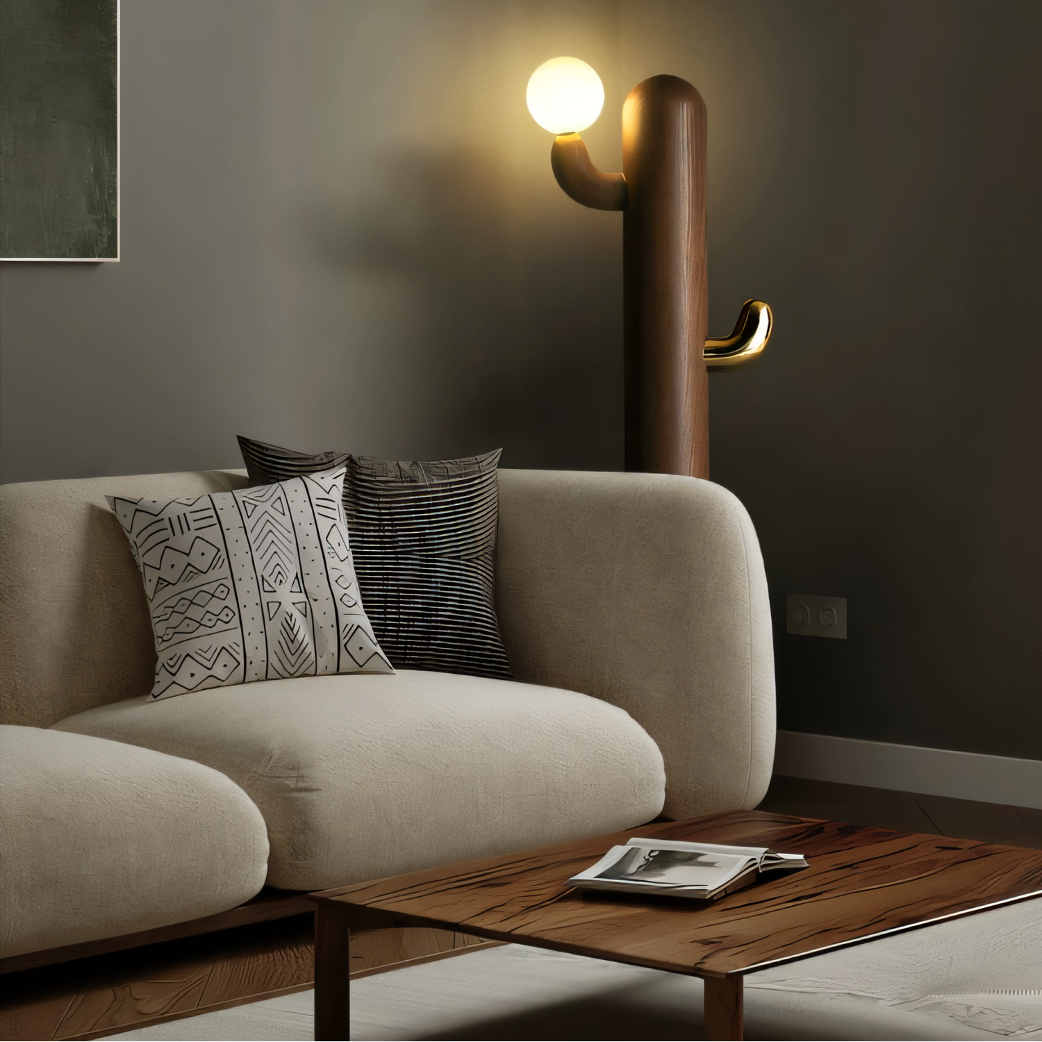 Siponie Solid wood cactus floor lamp