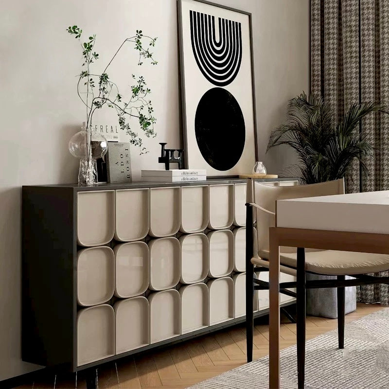 Samanie Black and white geometric patterns sideboard