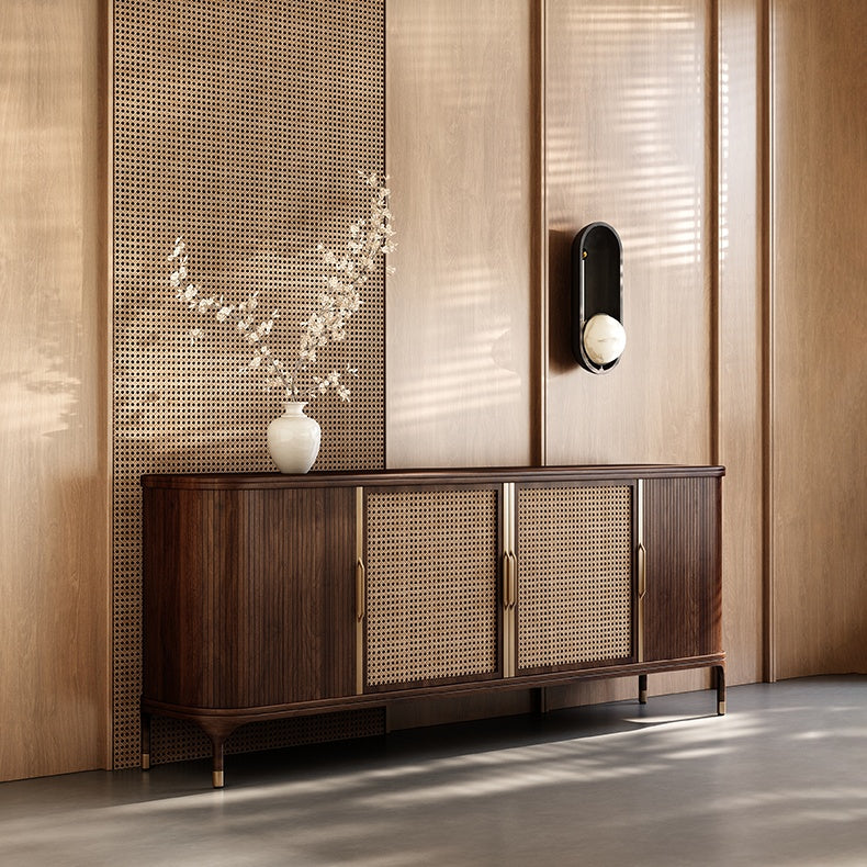 Faroli Natural rattan wooden sideboard-A