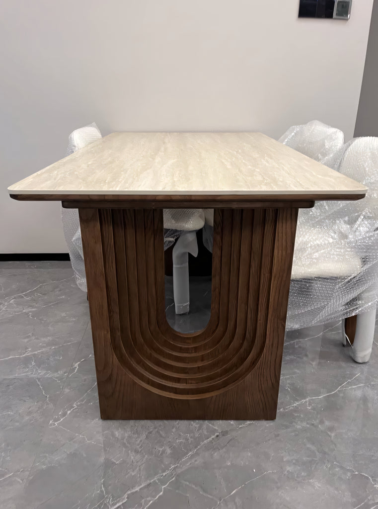 Vinllo Sintered stone rectangular dining set