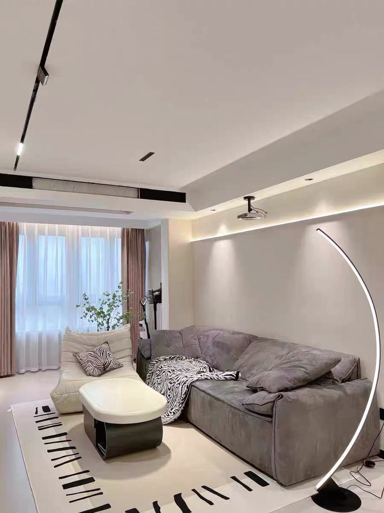 Fenio Minimalist curved black floor lamp