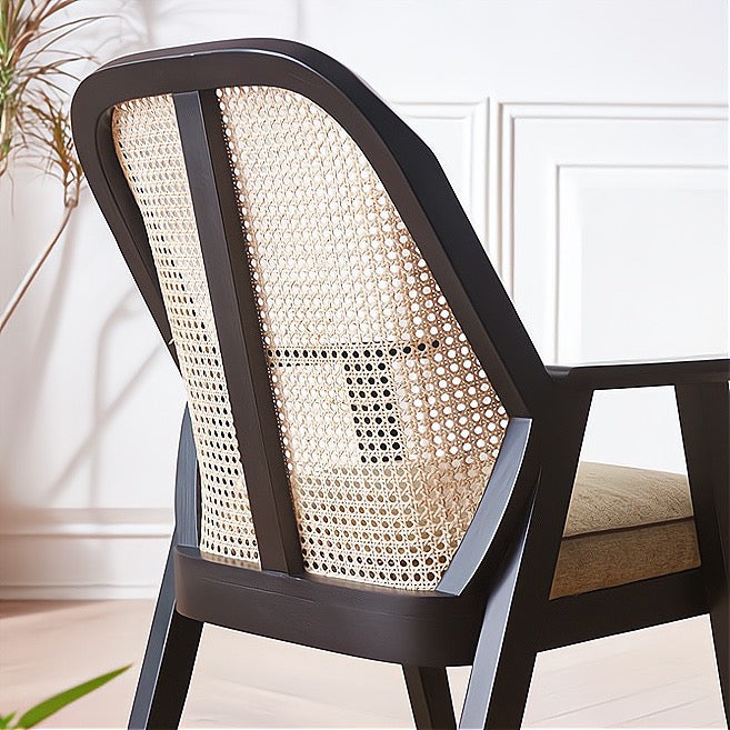 Rosalina 2pcs ash wood natural rattan dining chairs