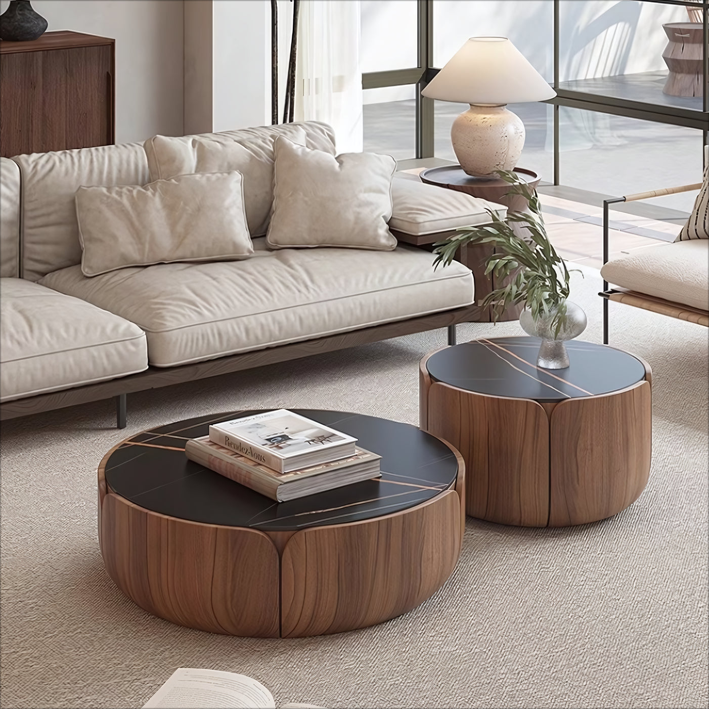 Midofas Walnut coffee table set