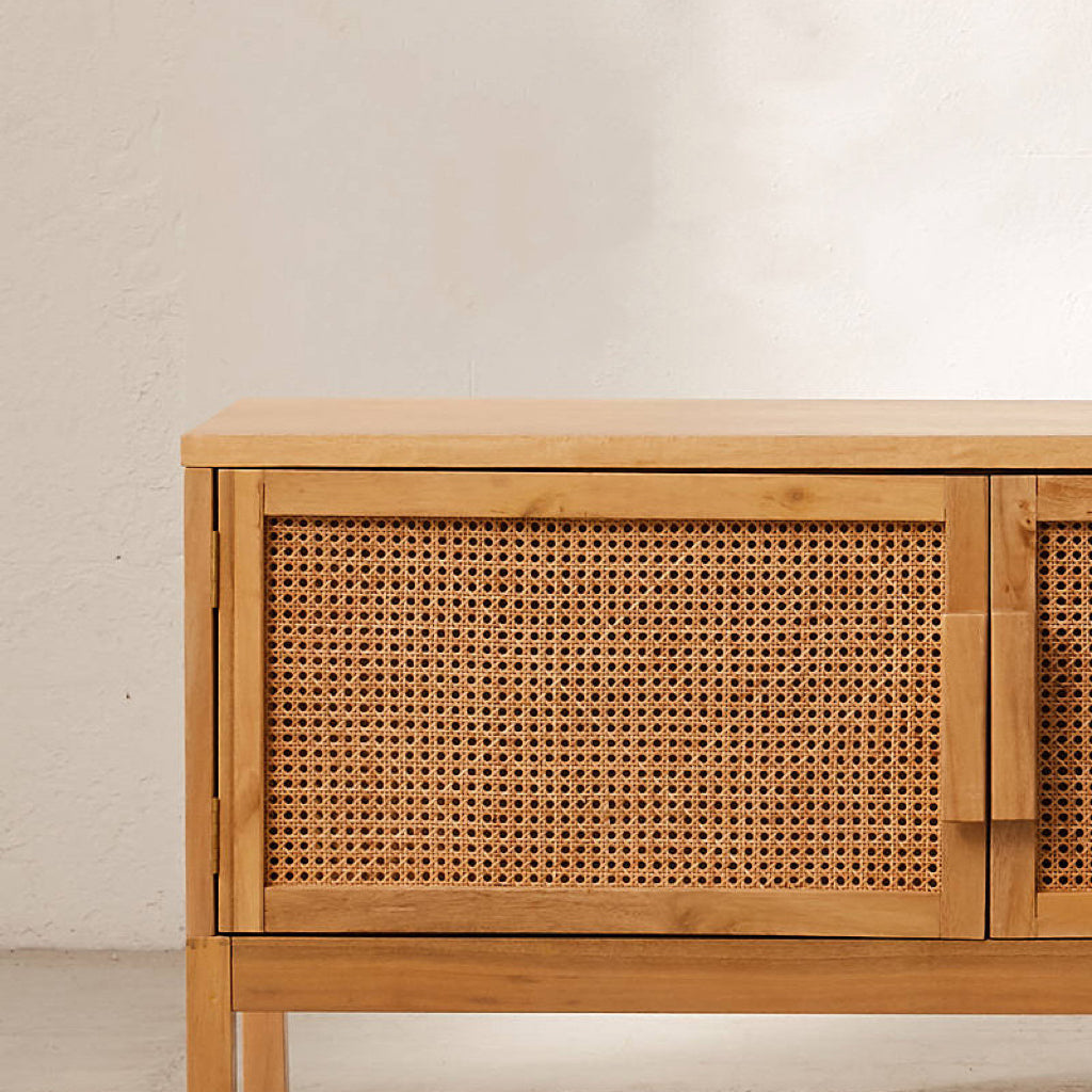 Ritanlar Ash wood natural rattan sideboard