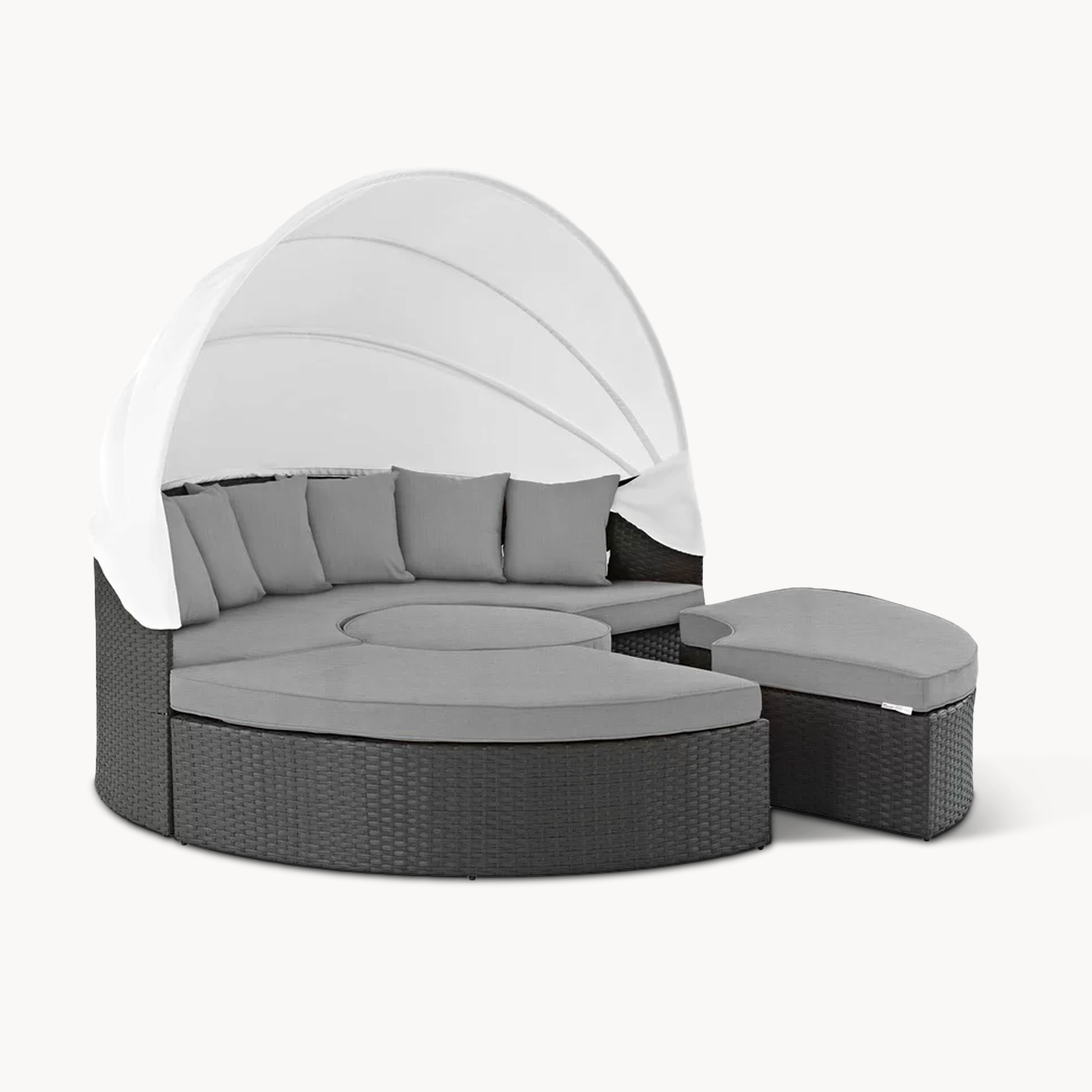 Moeron  Aluminum alloy rattan outdoor chaise lounge sofa bed