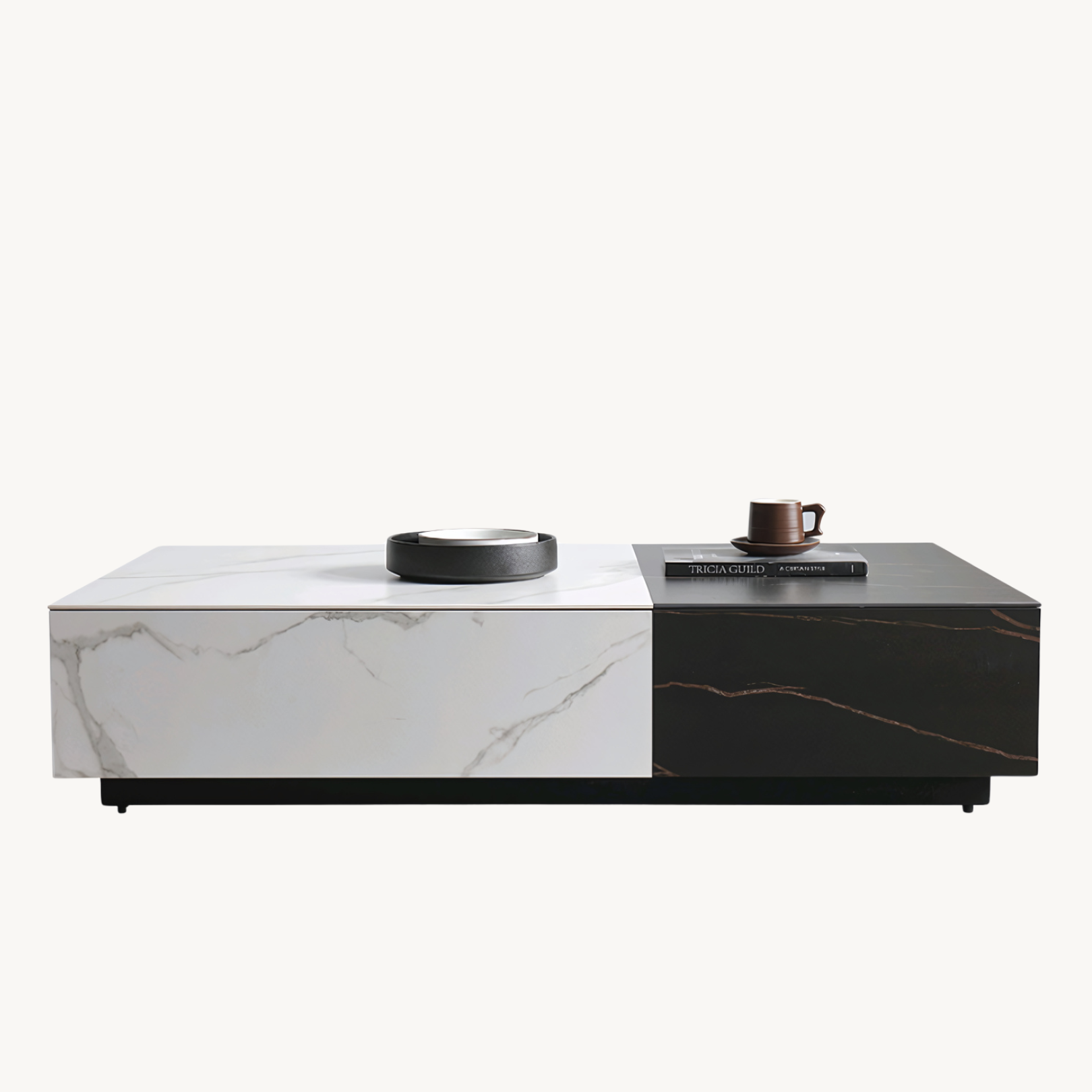 Palite Black&white rectangular coffee table