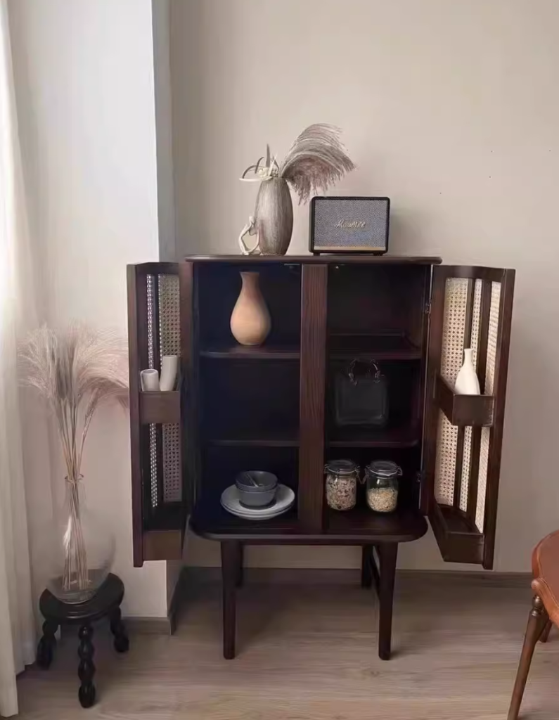 Titayen Ash wood natural rattan sideboard