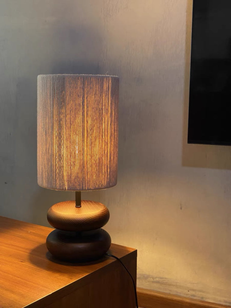Flonew Solid wood rope lamp