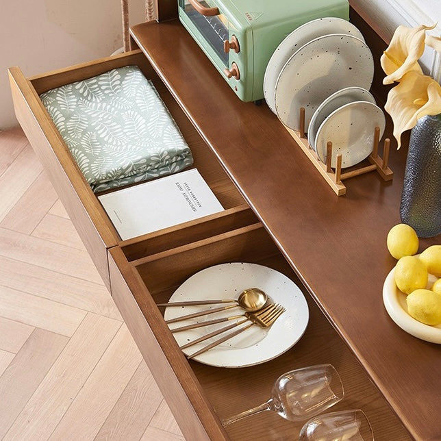 Nyturan Ash wood natural rattan sideboard