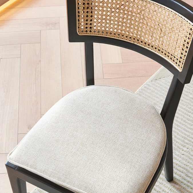 Quinie 2pcs ash wood natural rattan dining chairs