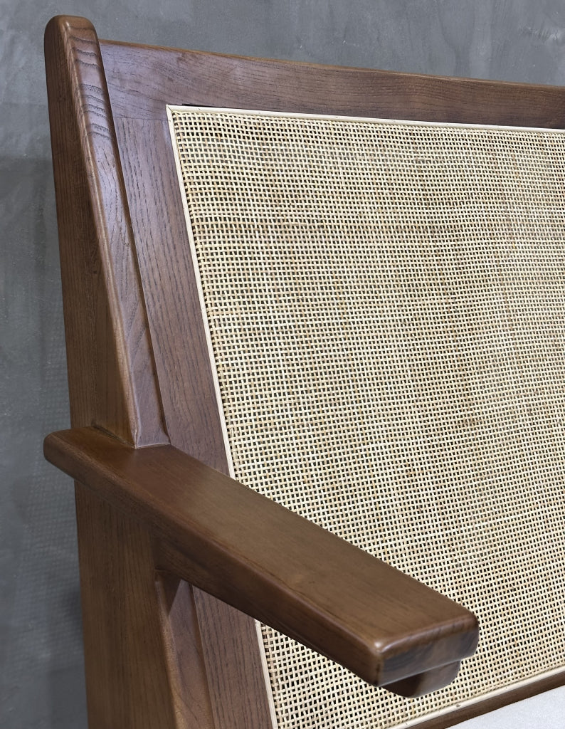 Bonalum Ash wood natural rattan accent chair