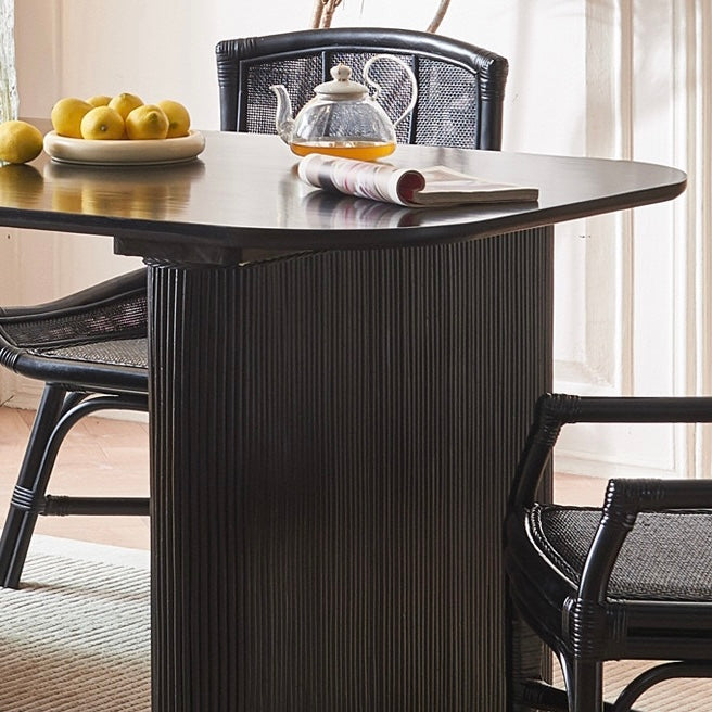 Uvina Ash wood minimalist oval dining table