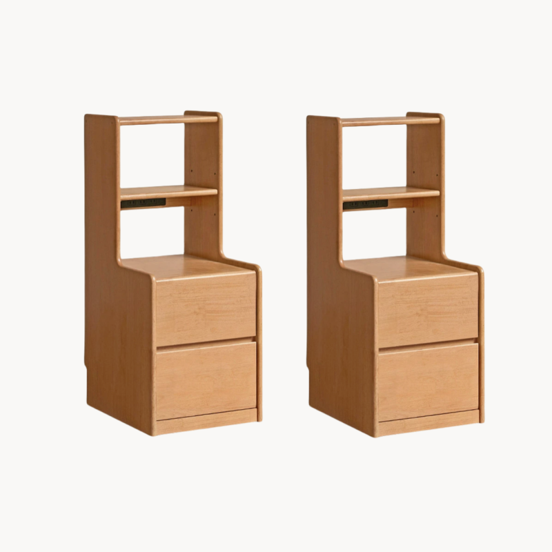 Nuvea 2pcs solid wood nightstands