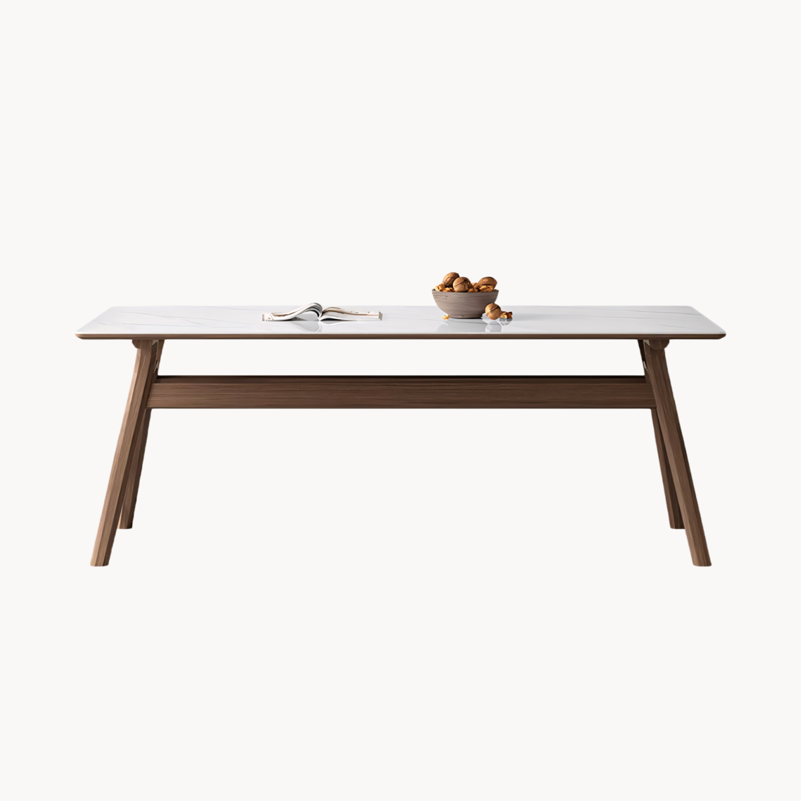 Zilioa Sintered stone solid wood rectangular dining table