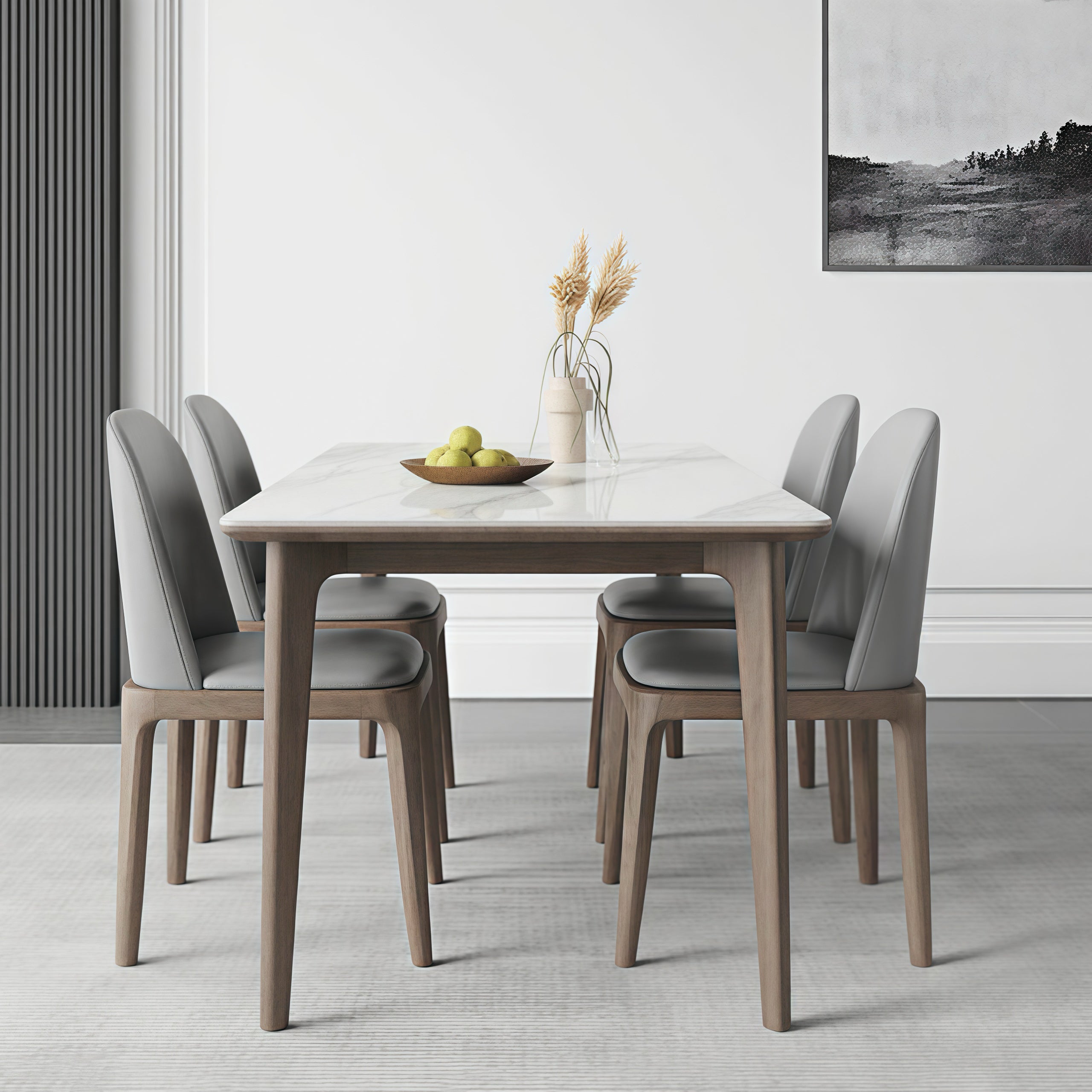 Diani Sintered stone solid wood rectangular dining table