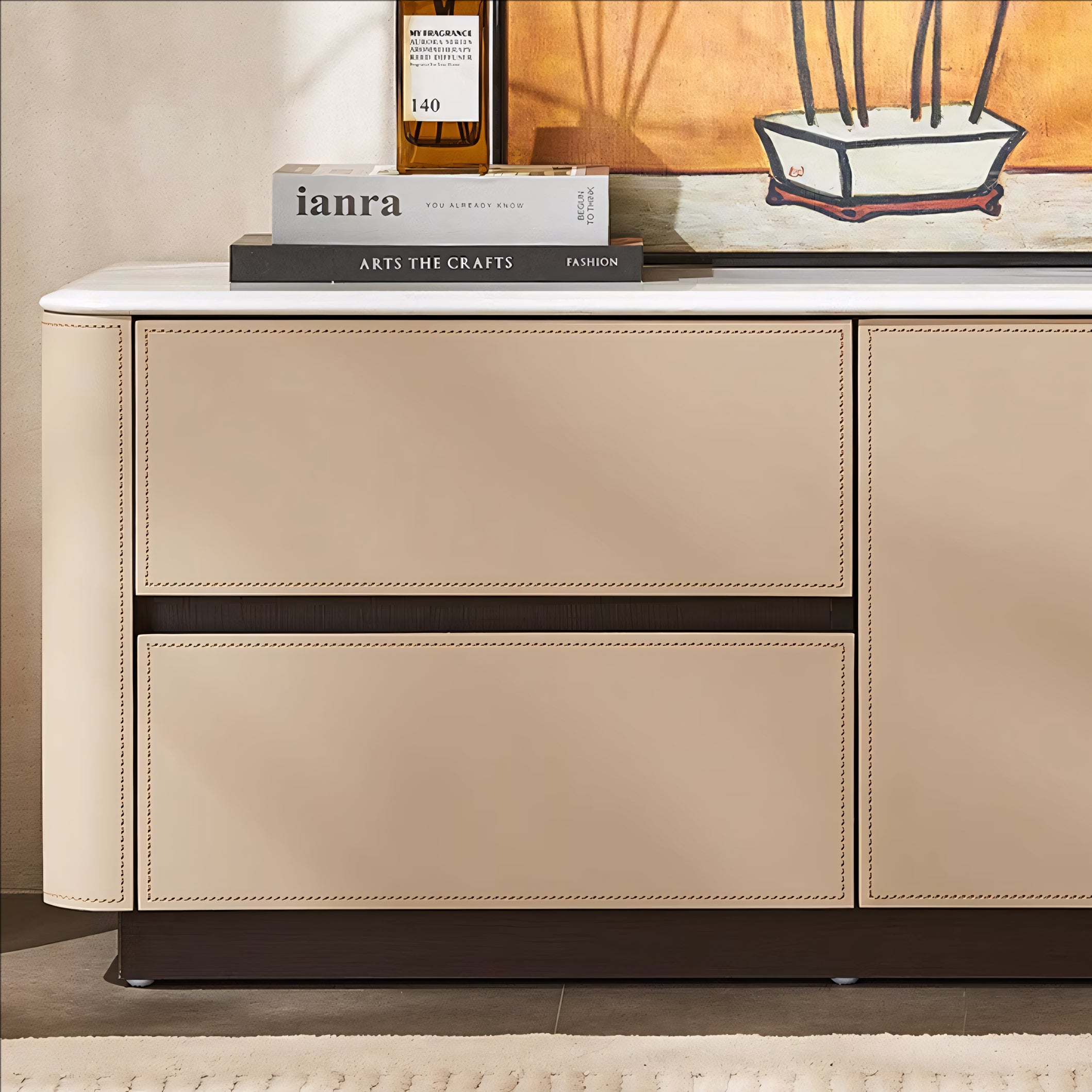 Eivioa Sintered stone leather TV cabinet