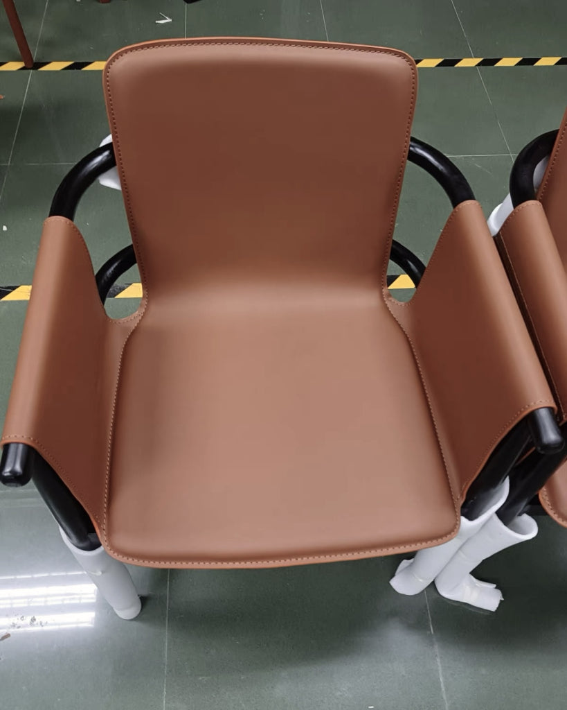 Trodina 2pcs ash wood leather dining chairs