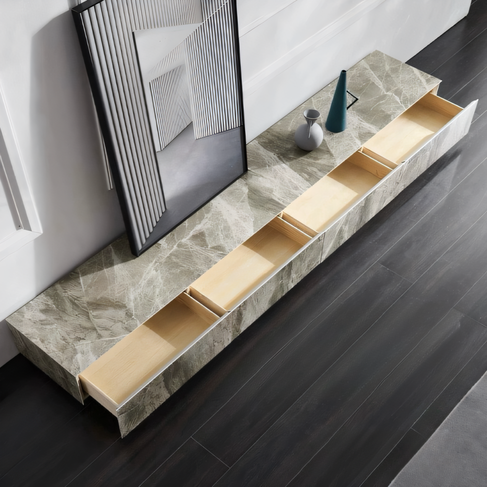 Silinar Sintered stone minimalist TV cabinet