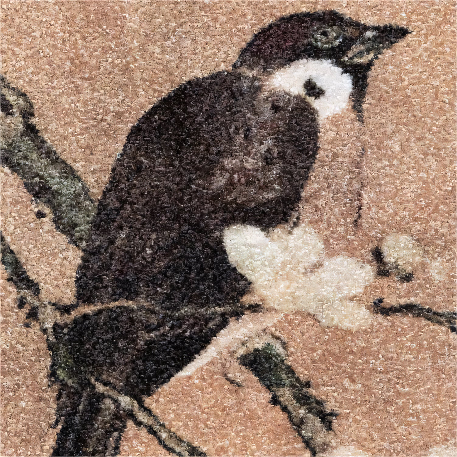 Wiffey Handmade magpie pattern carpet rug