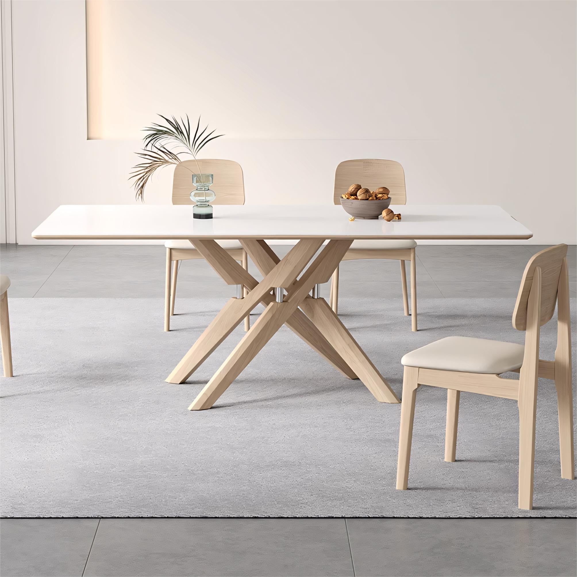 Penai Sintered stone solid wood rectangular dining table