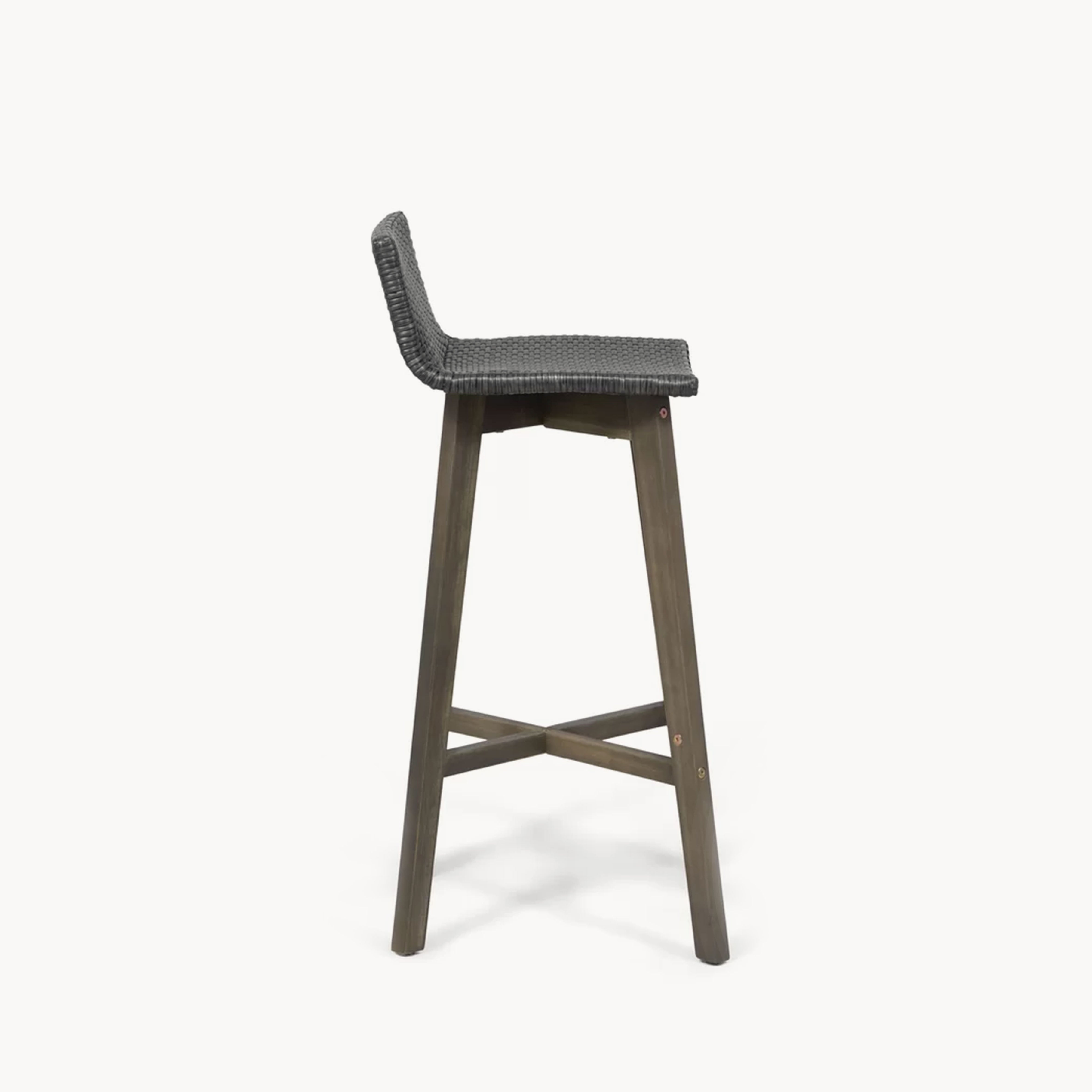 Lenoax Solid wood rattan bar stool