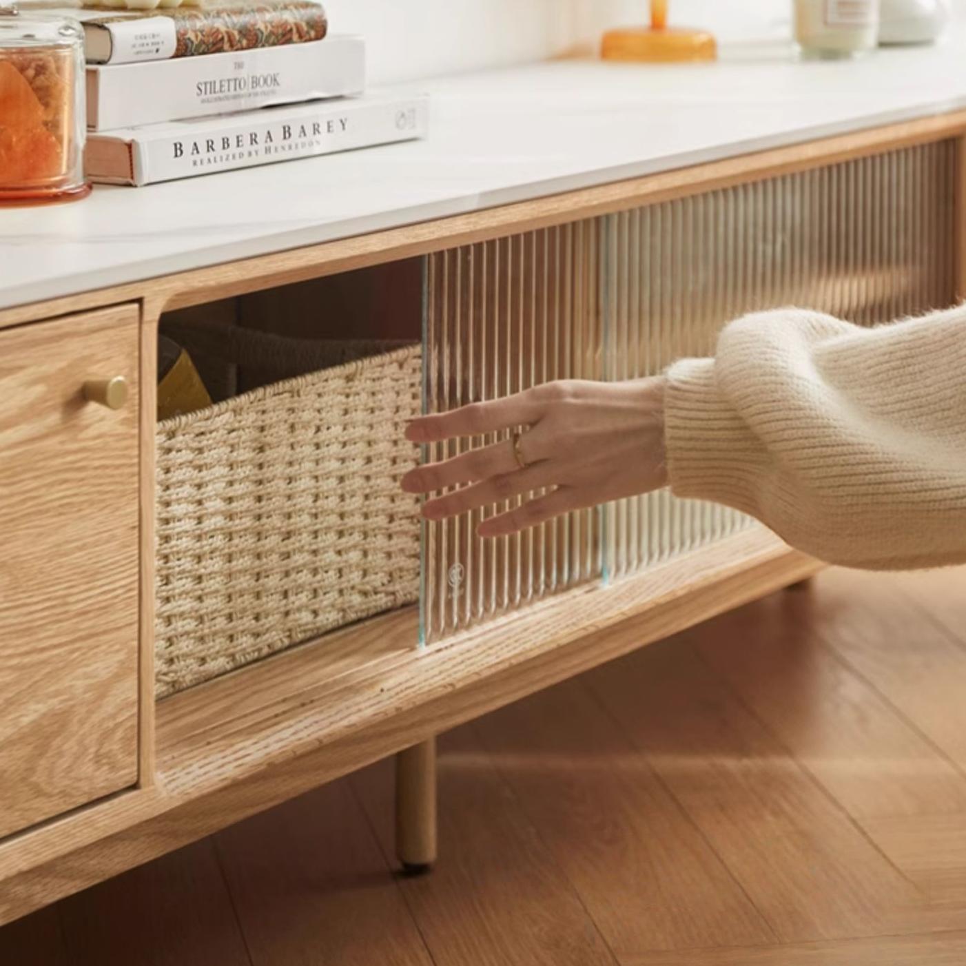 Lissio Sintered stone solid wood TV cabinet