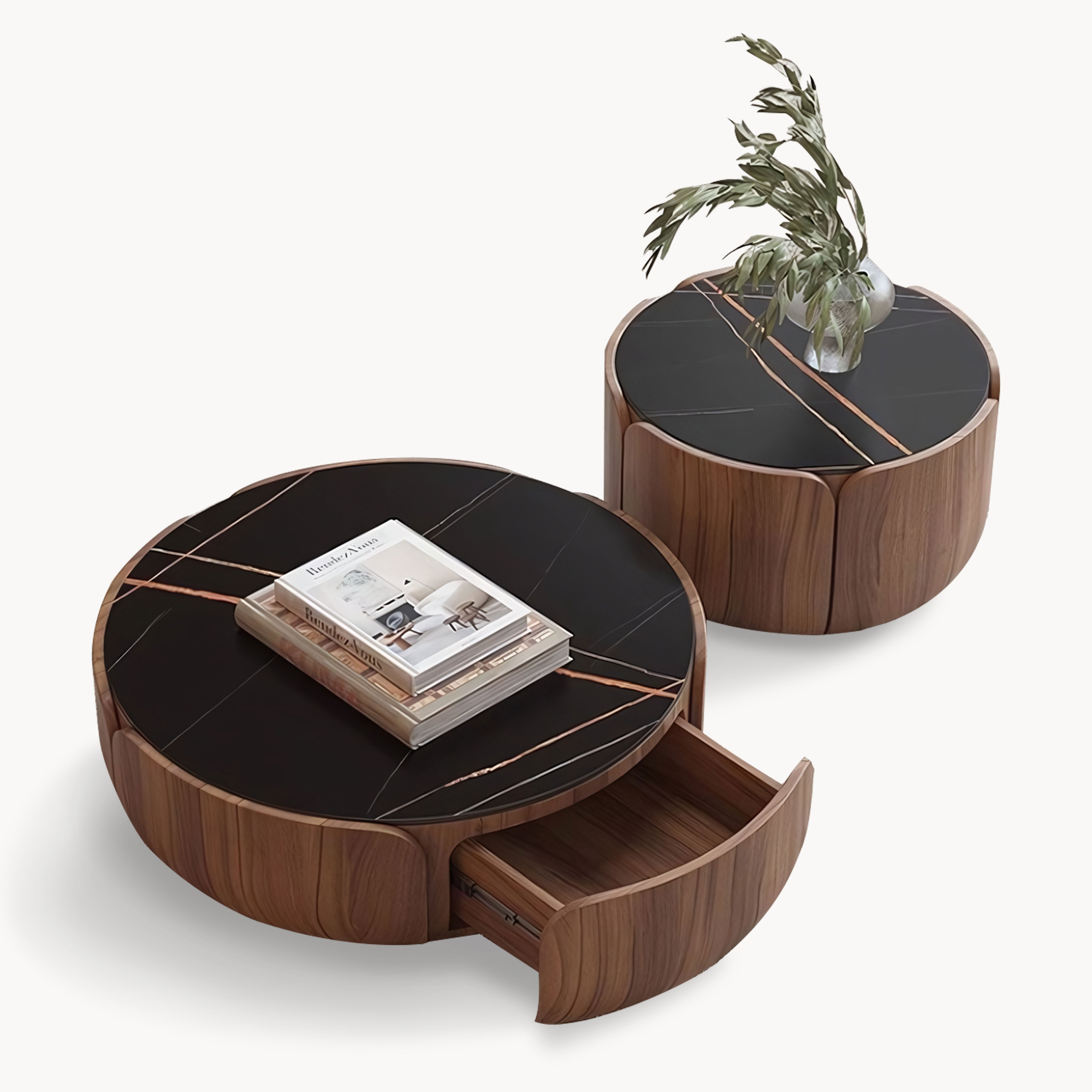 Midofas Walnut coffee table set