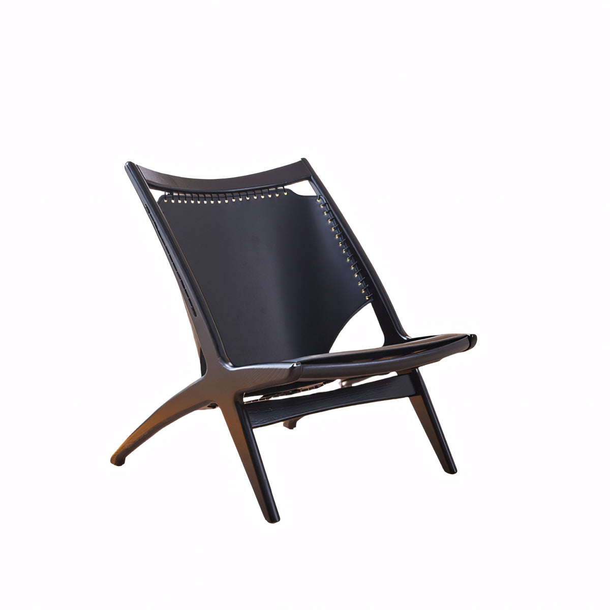 Beneta Leather ash wood lounge chair