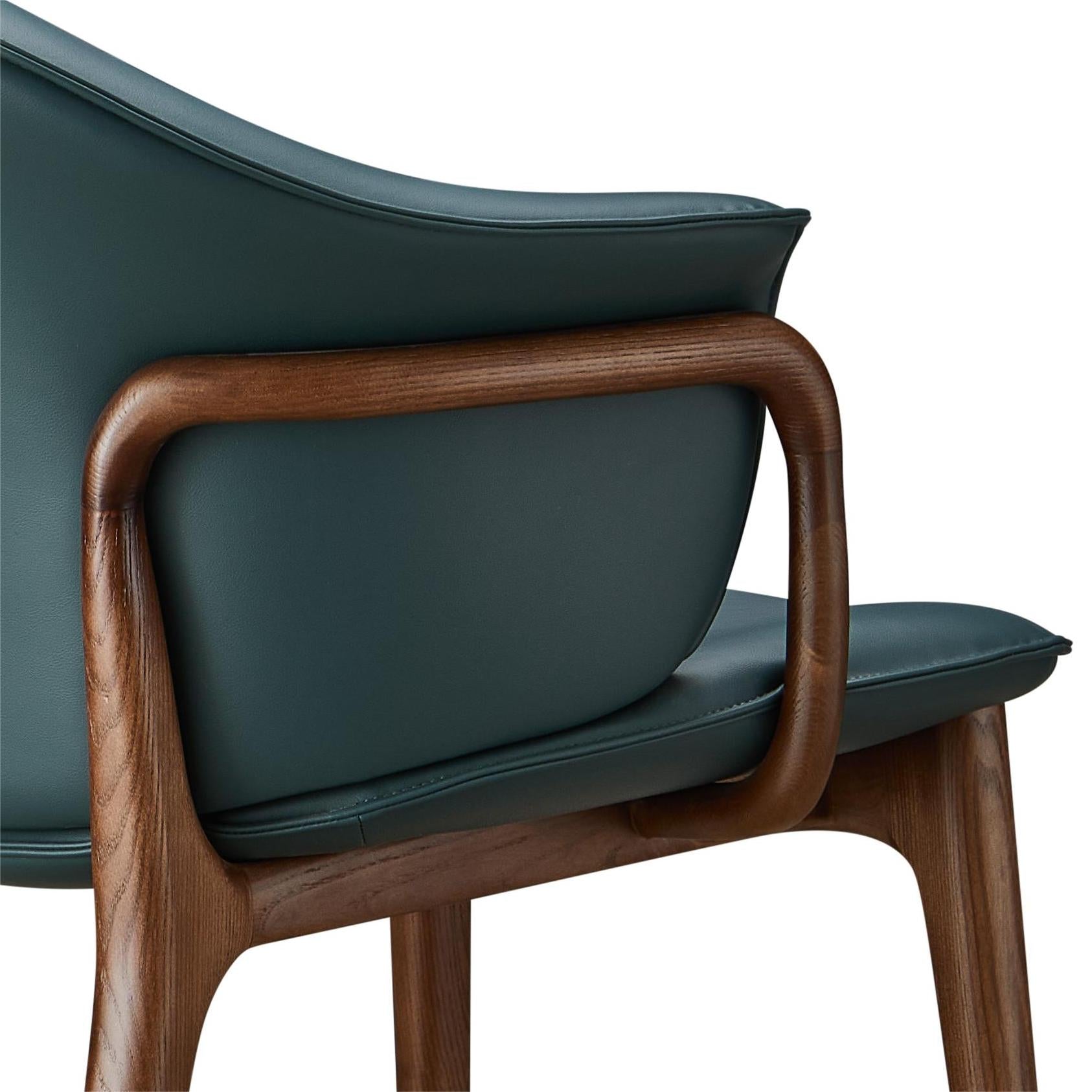 Tirotan 2pcs ash wood leather dining chairs