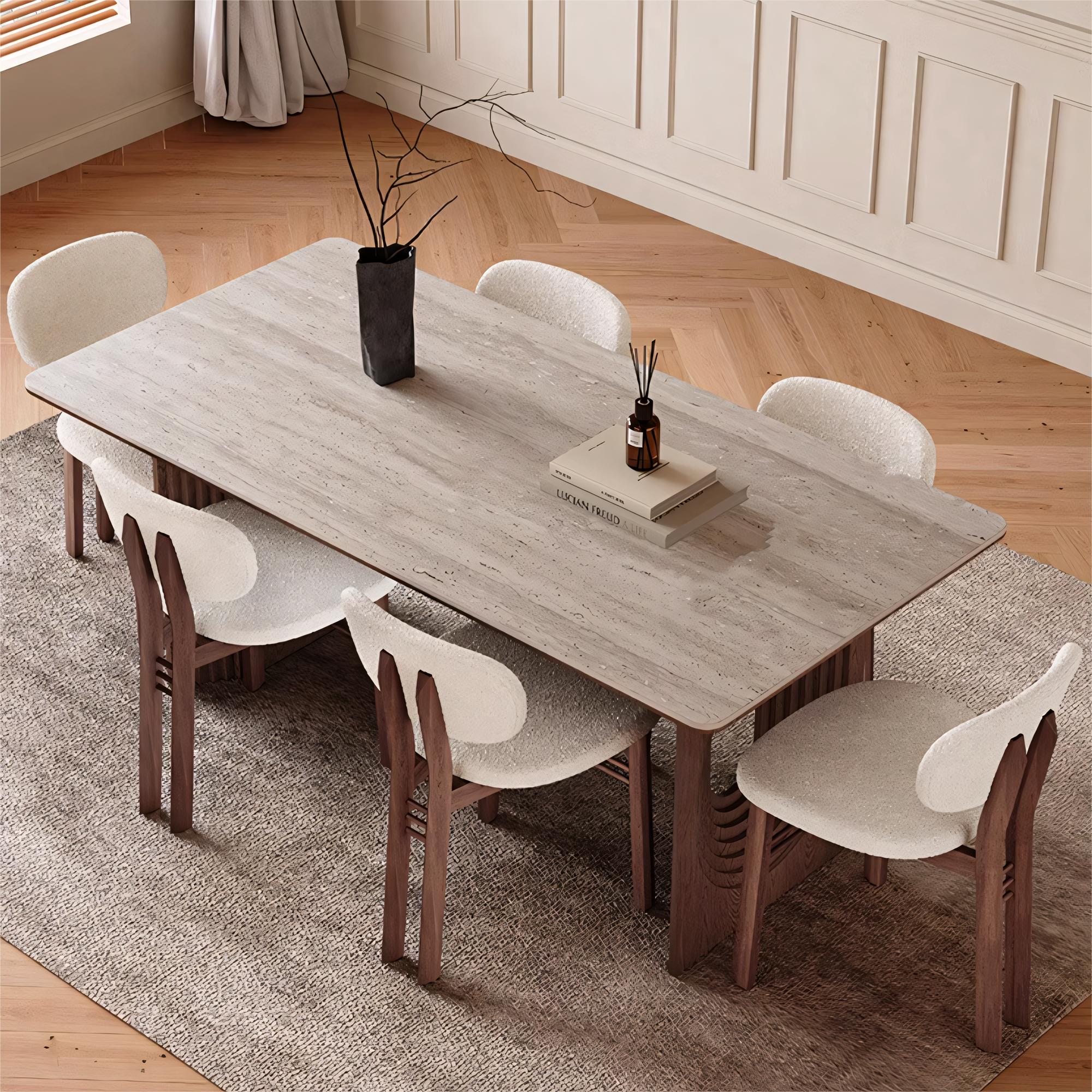 Vinllo Sintered stone rectangular dining set