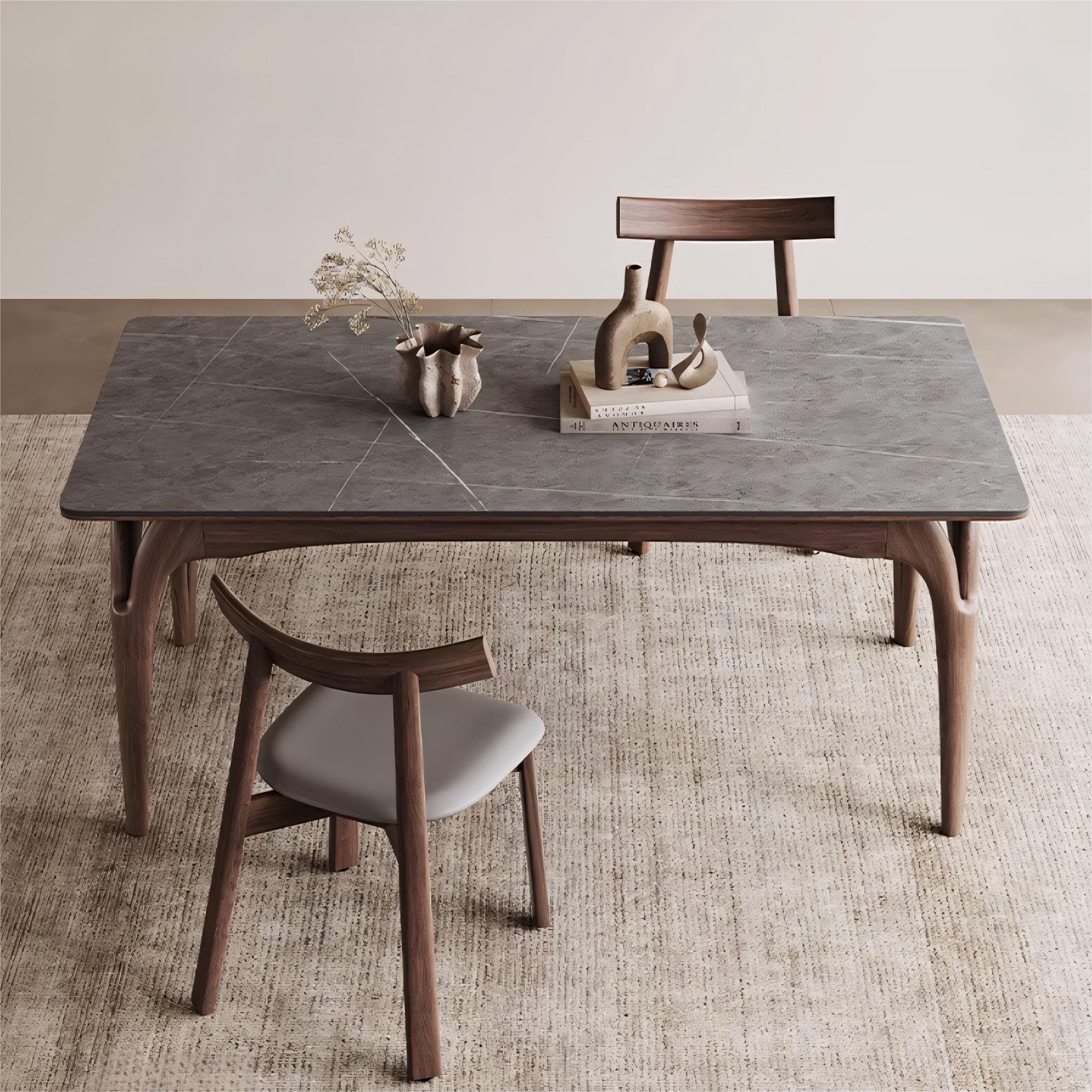 Toffa Sintered stone solid wood rectangular dining table