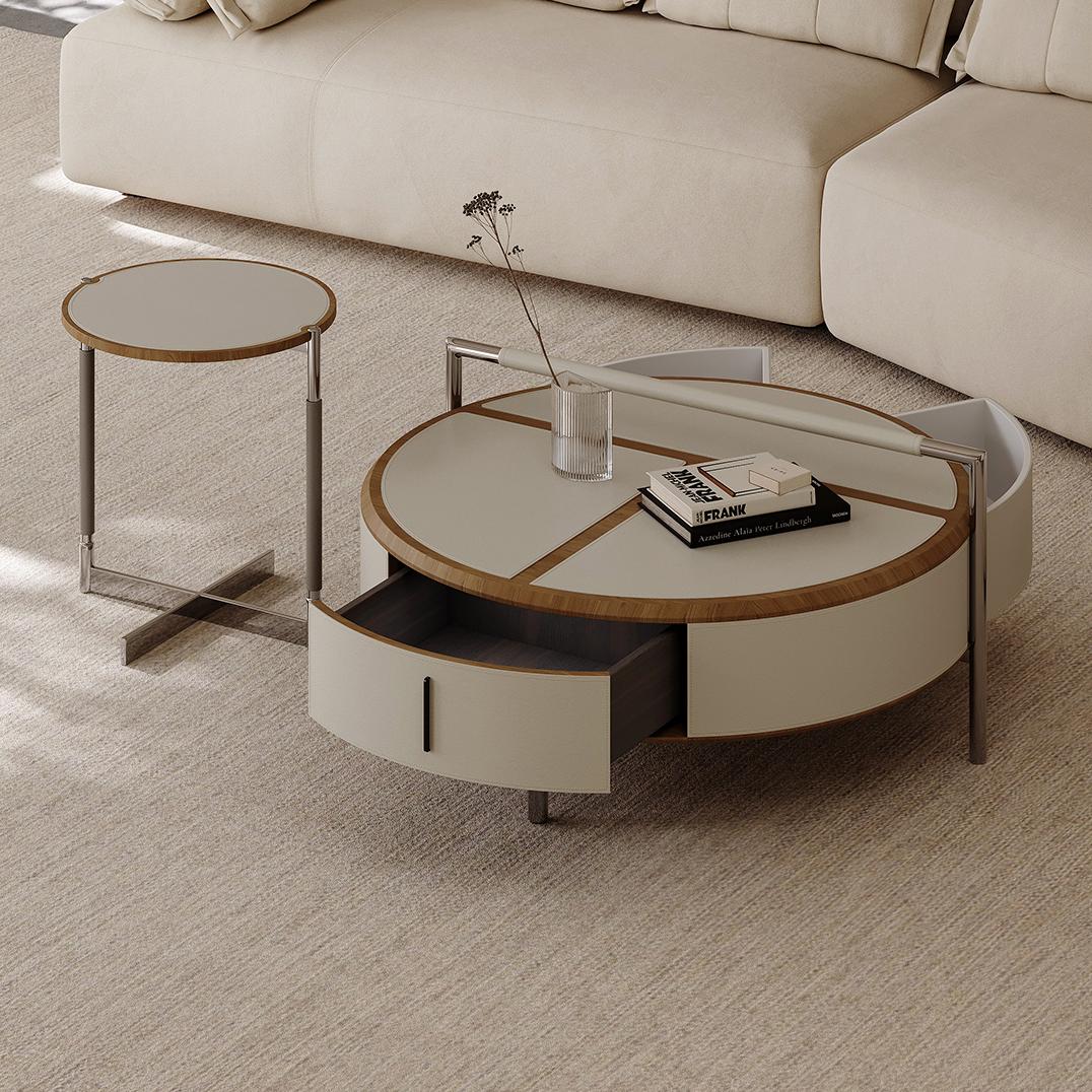 Zalli Modern leather coffee table