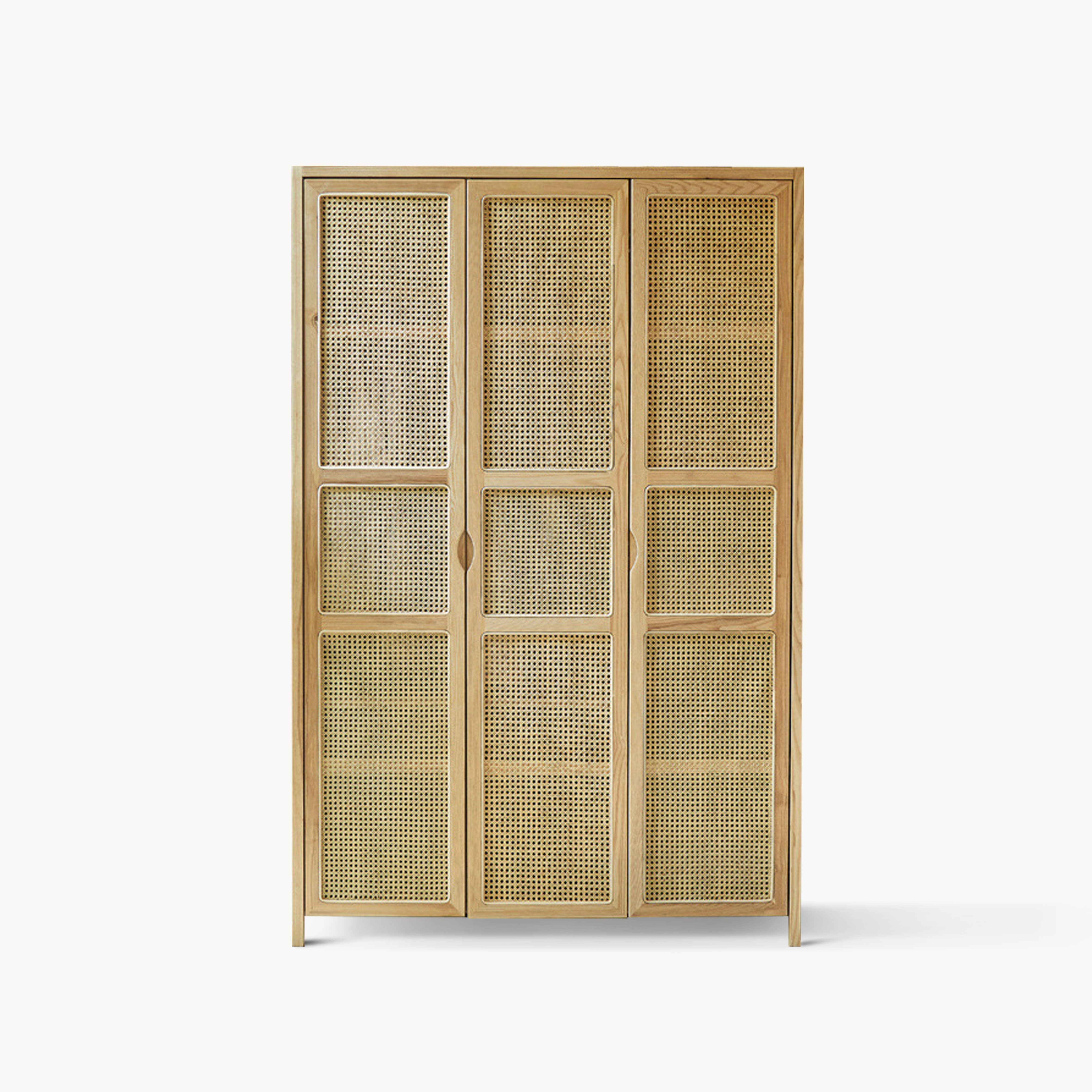 Junorena Ash wood natural rattan wardrobe