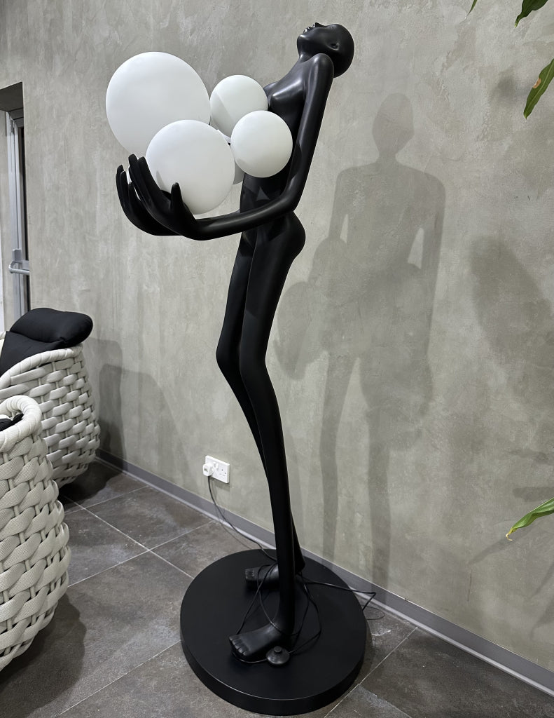 Tunirean Character sculpture art black floor lamp