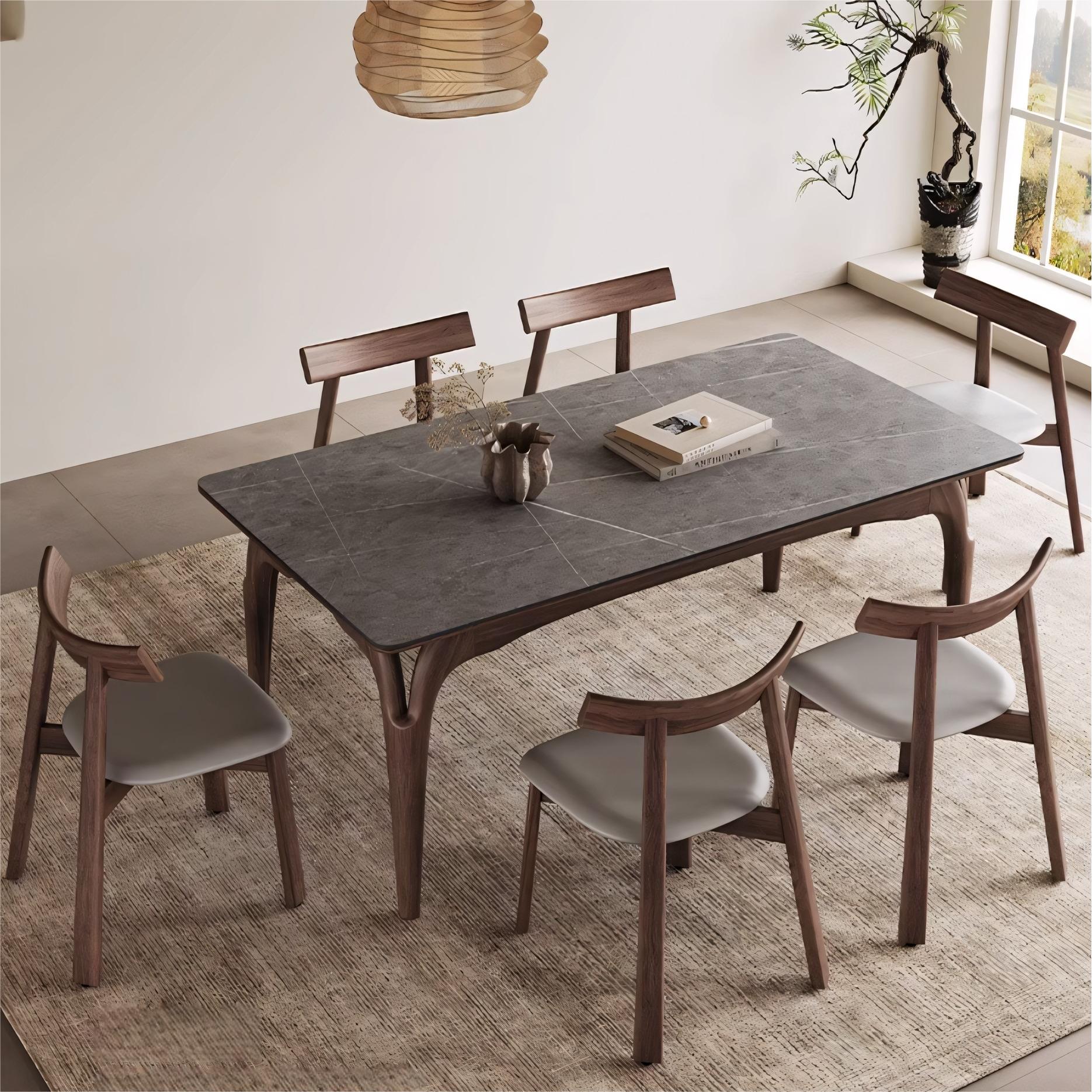 Toffa Sintered stone rectangular dining set