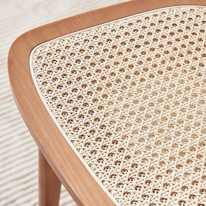 Nerioda 2pcs Ash wood natural rattan high chair dining chair