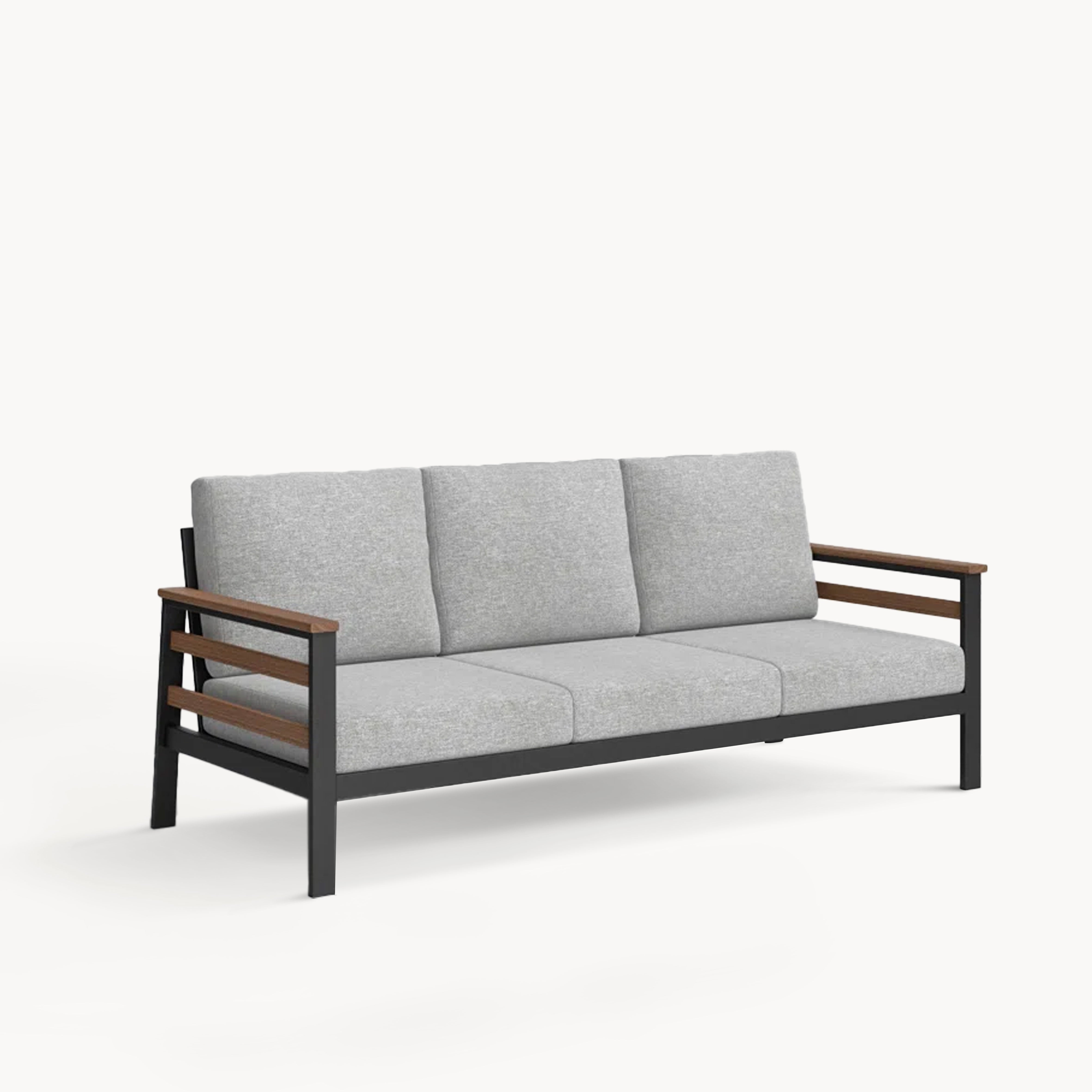 Soream Aluminum alloy solid wood outdoor sofa